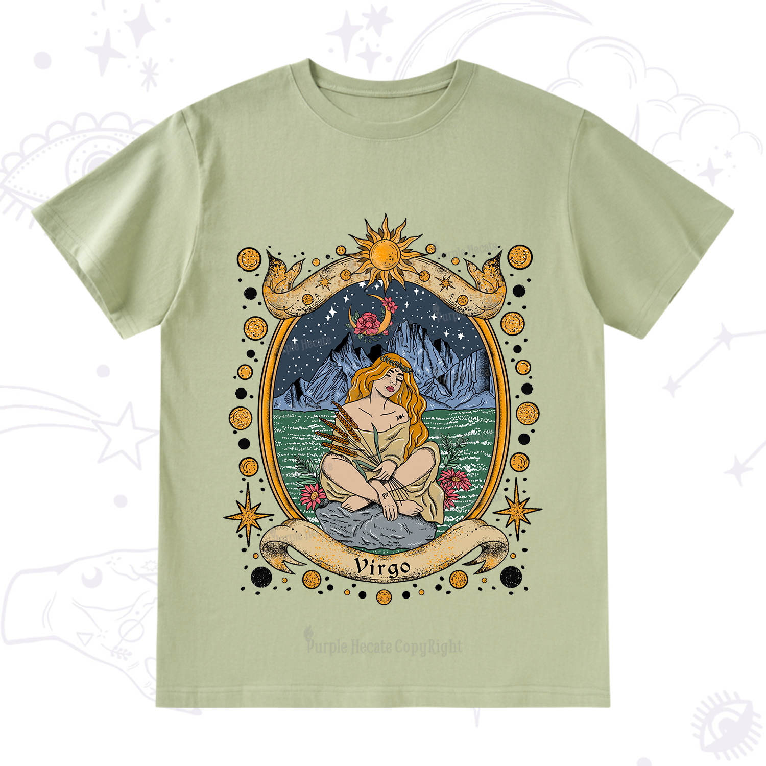 Purplehecate Celestial Virgo Zodiac T-Shirt