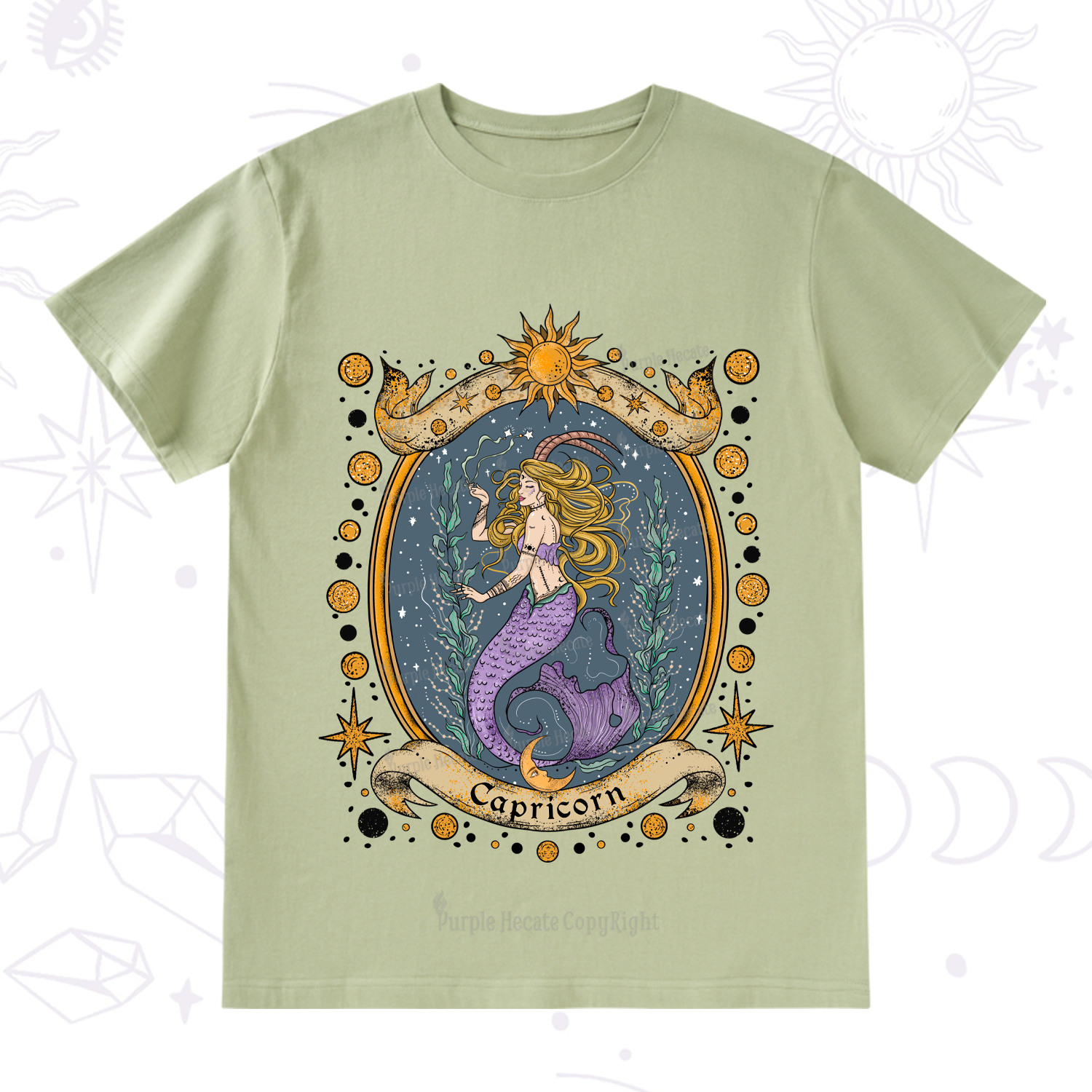 Purplehecate Celestial Capricorn Zodiac T-Shirt