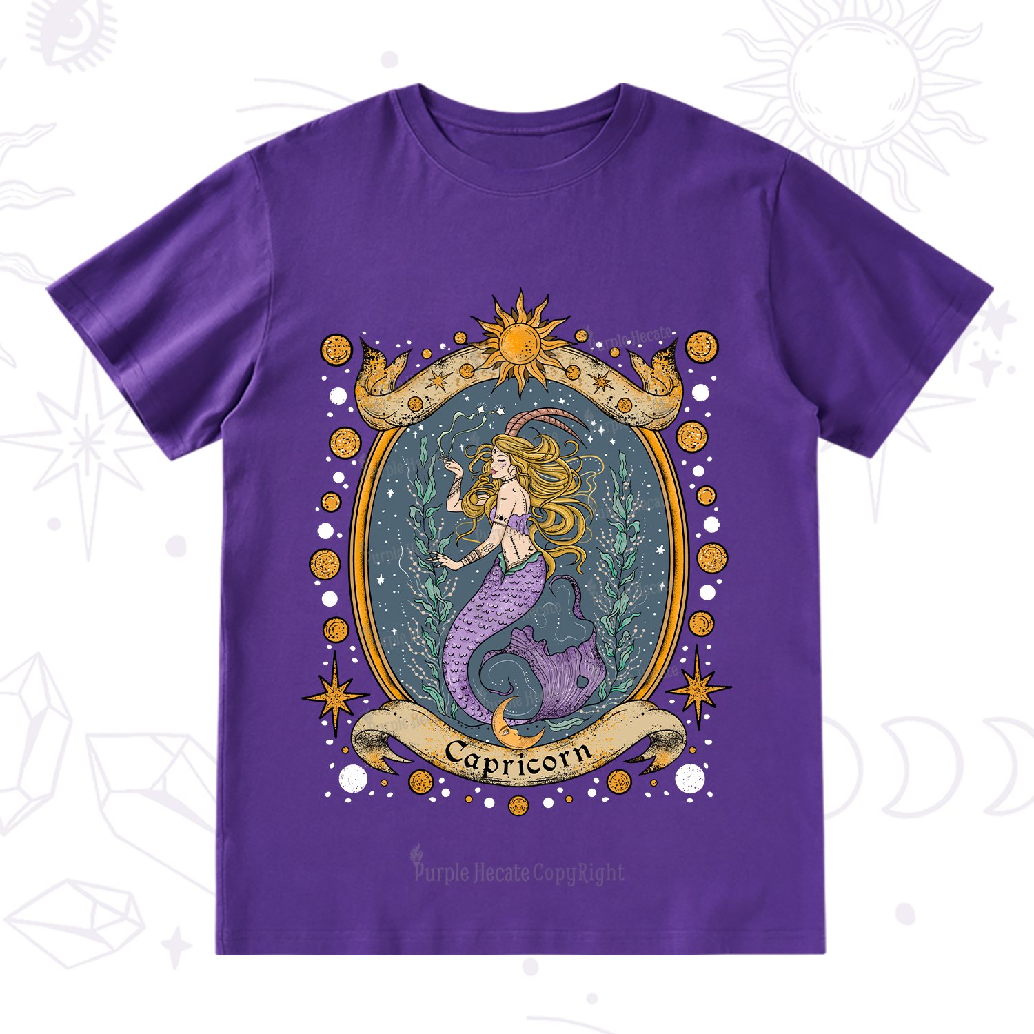 Purplehecate Celestial Capricorn Zodiac T-Shirt