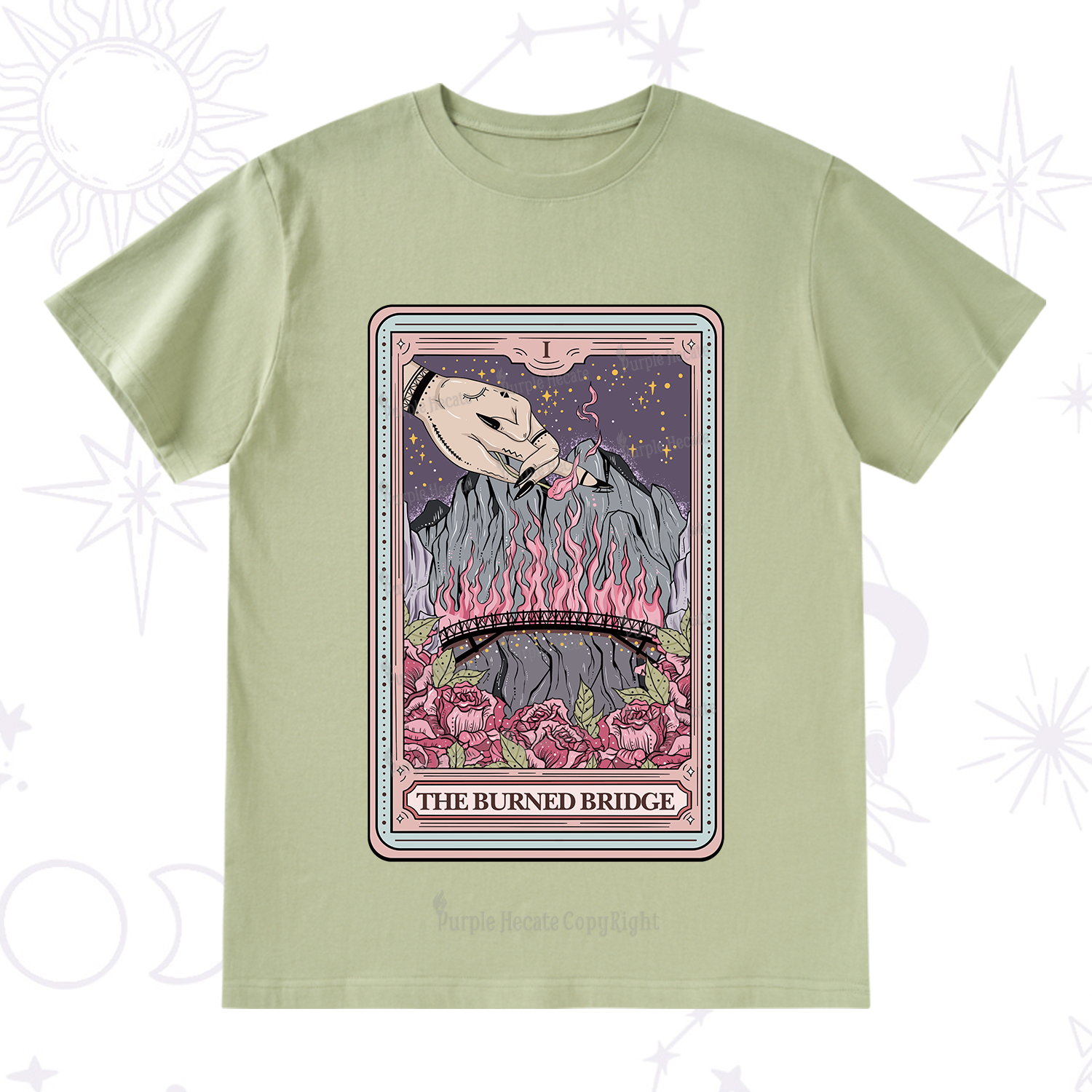 Purplehecate The Burned Bridge Tarot T-Shirt