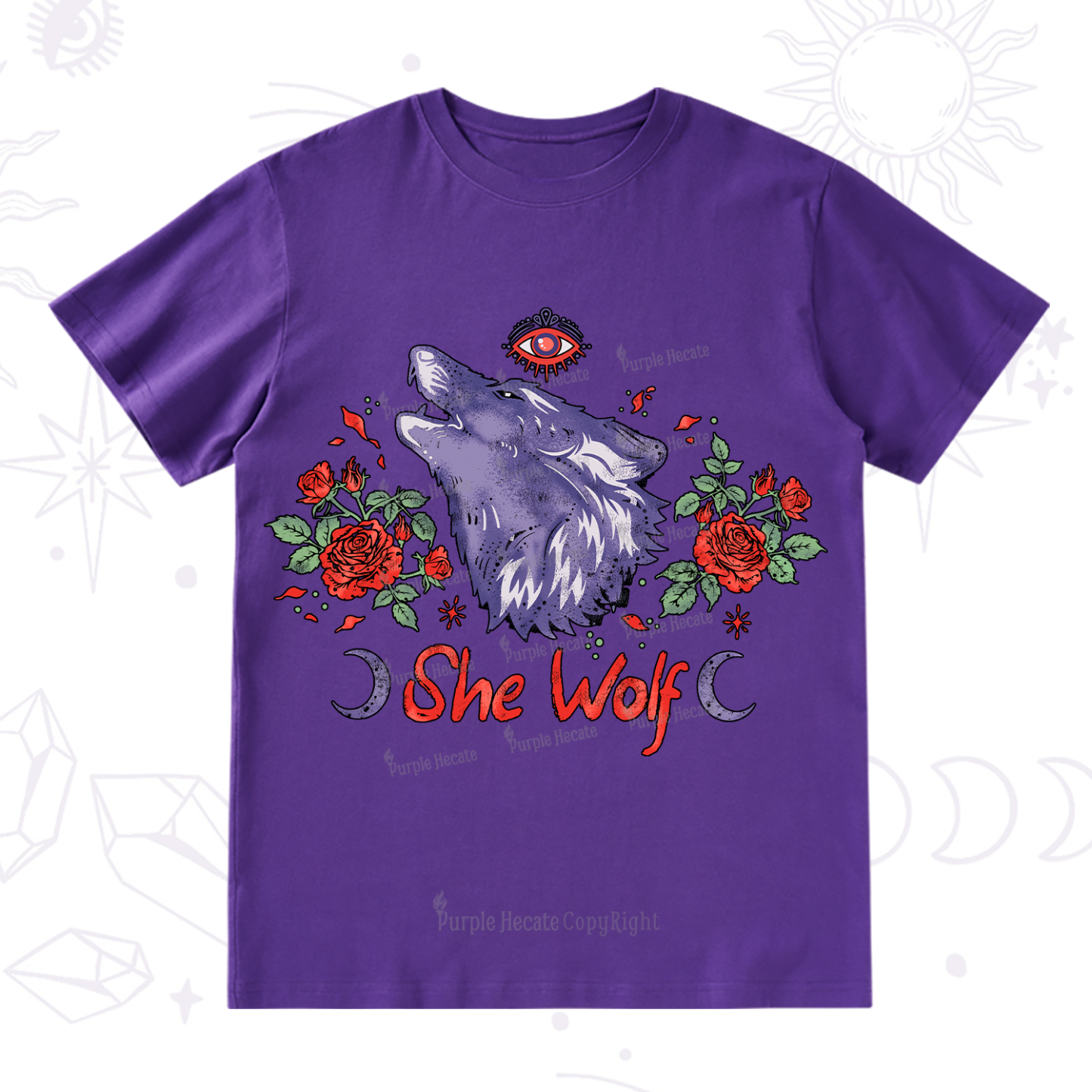 Purplehecate Moon Wolf T-Shirt