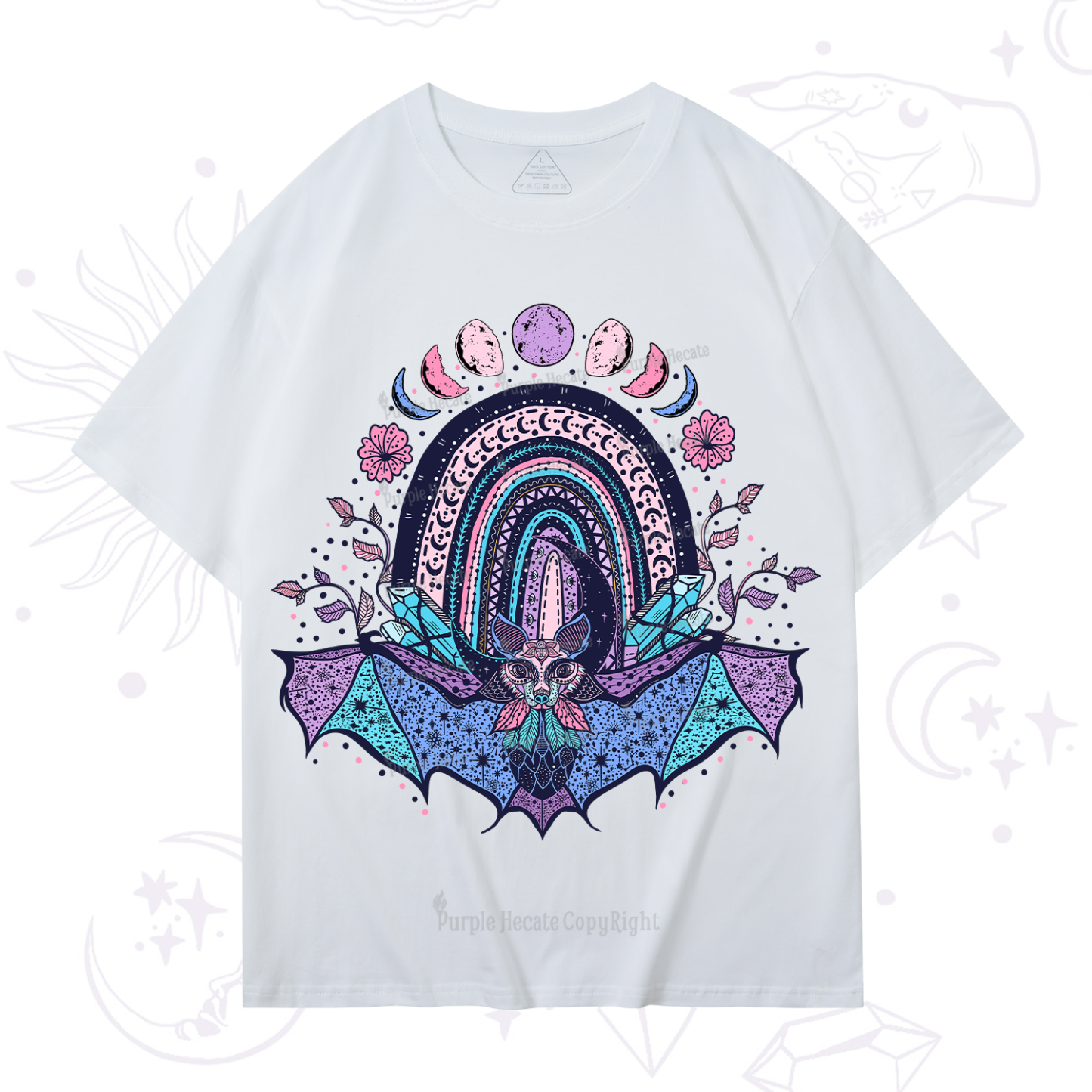 Purplehecate Moon Phase Bat T-Shirt