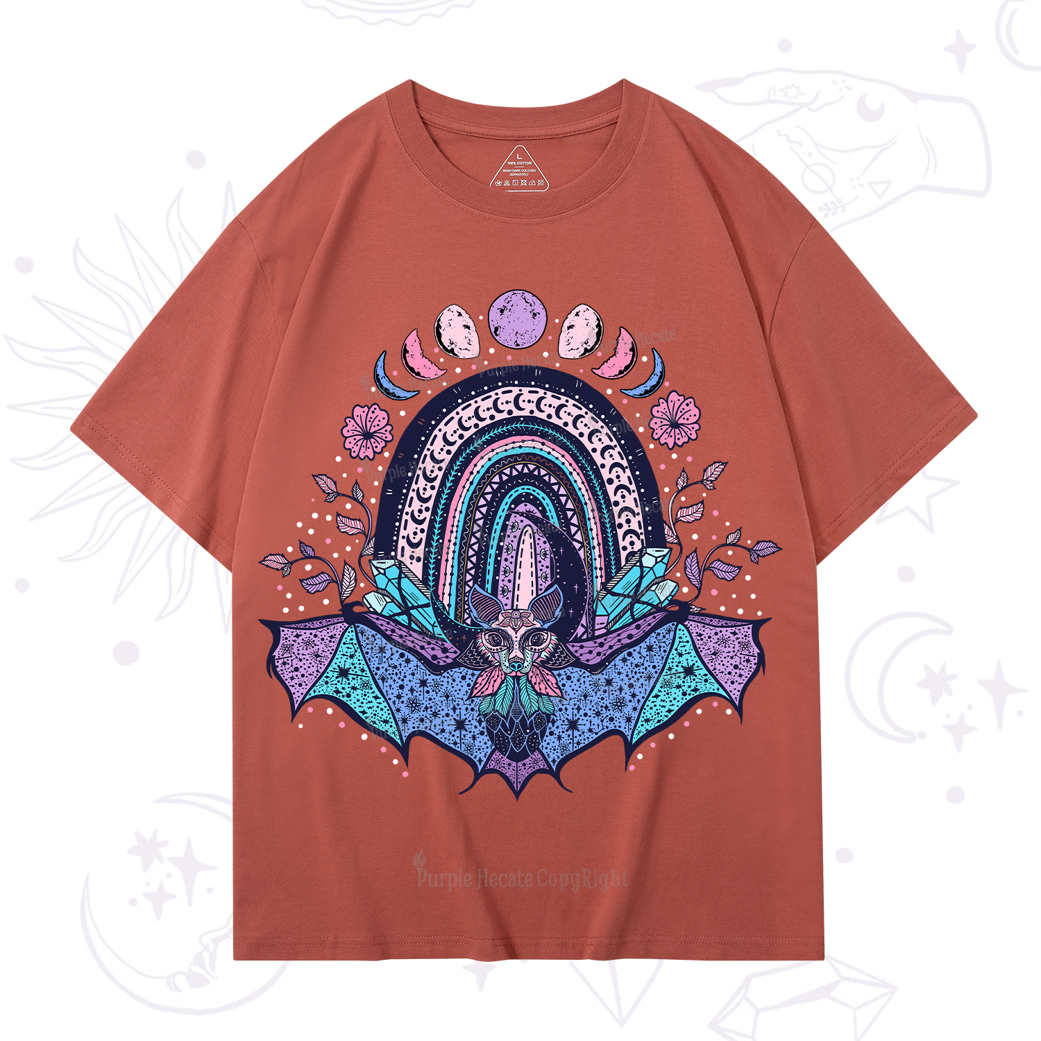 Purplehecate Moon Phase Bat T-Shirt