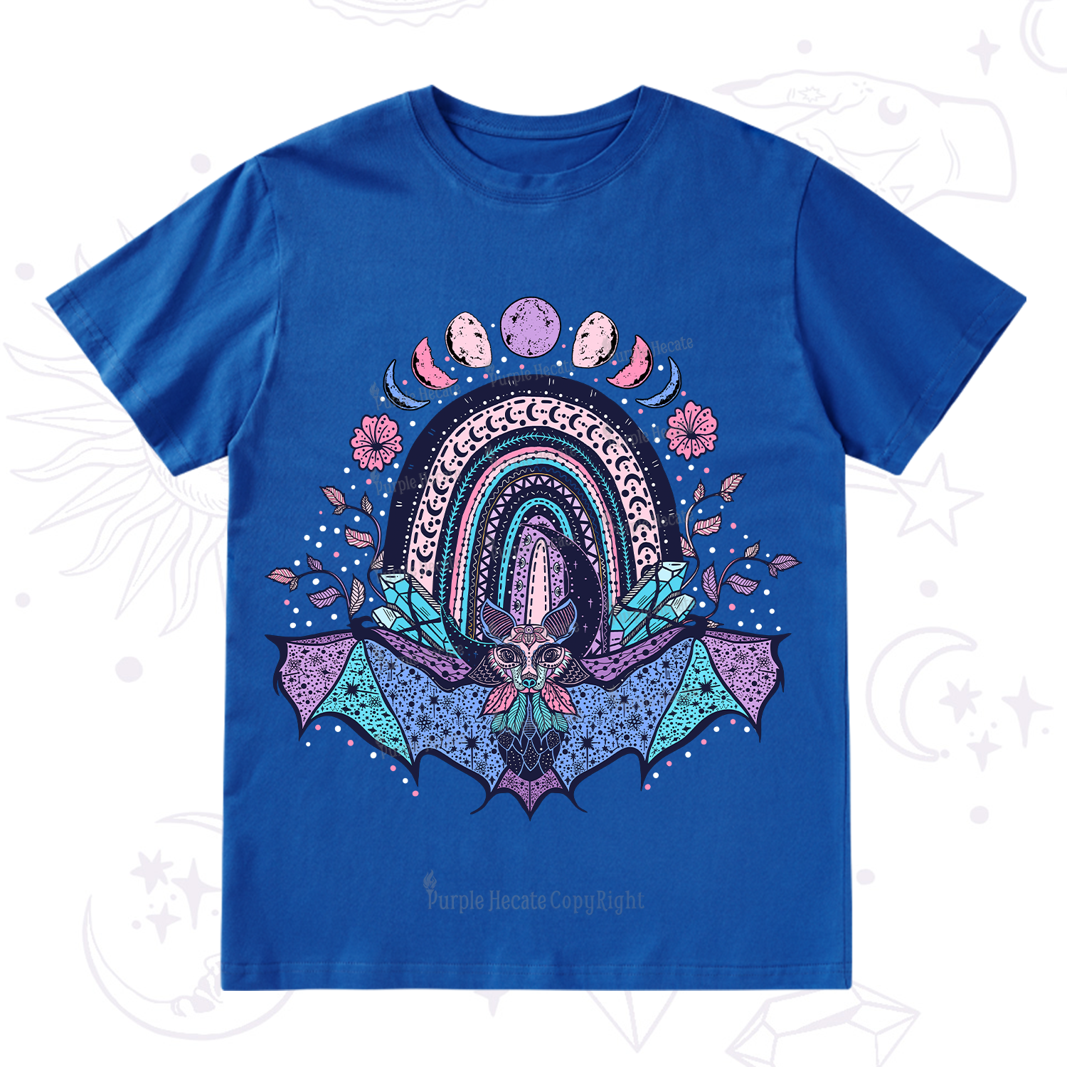 Purplehecate Moon Phase Bat T-Shirt