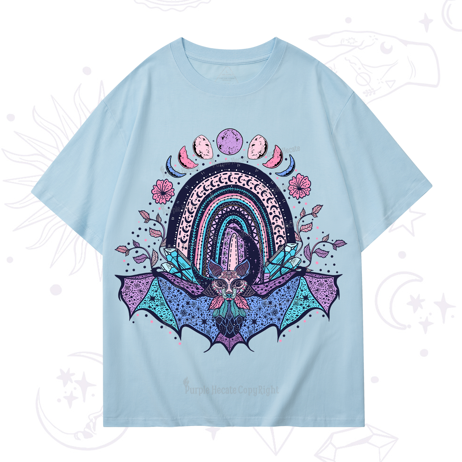 Purplehecate Moon Phase Bat T-Shirt