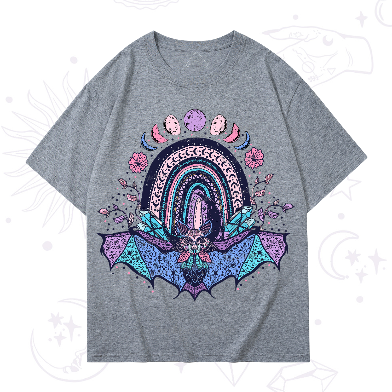 Purplehecate Moon Phase Bat T-Shirt