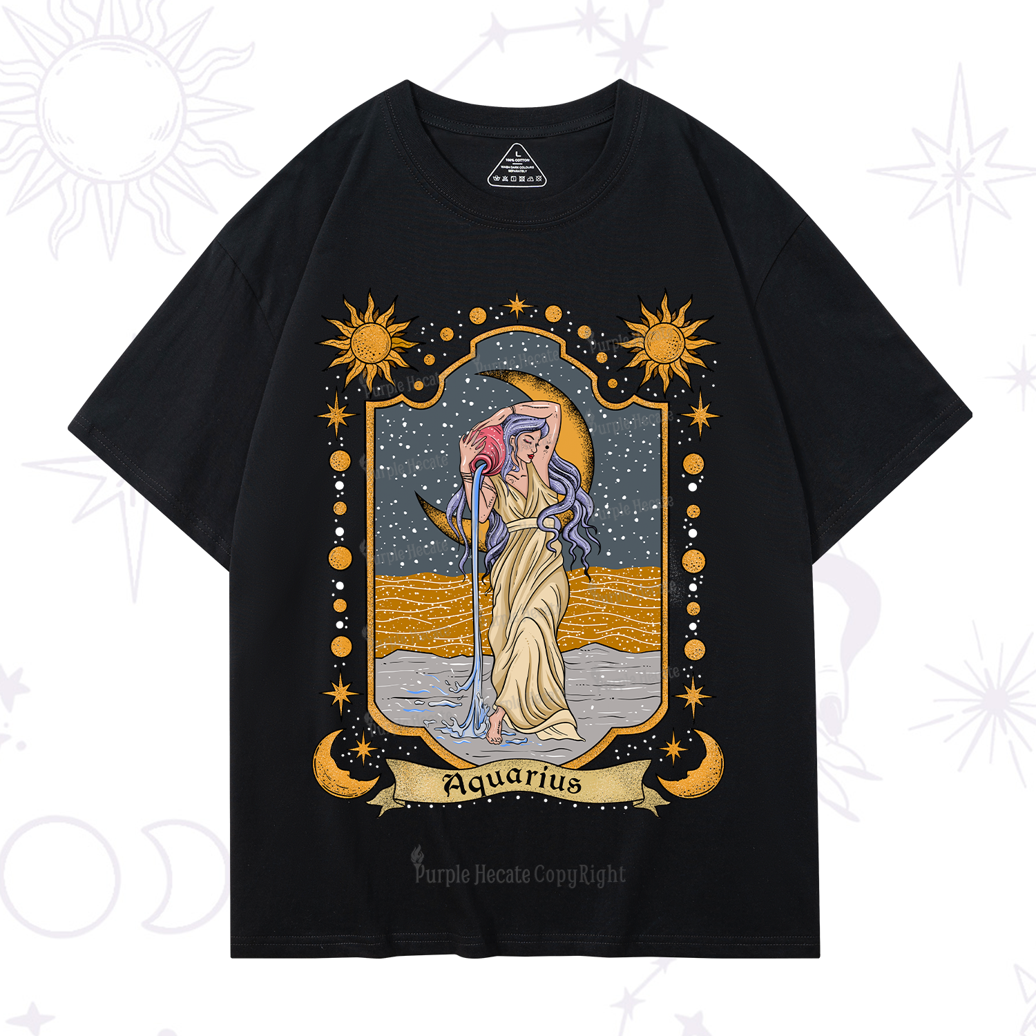 Purplehecate Aquarius Zodiac T-Shirt