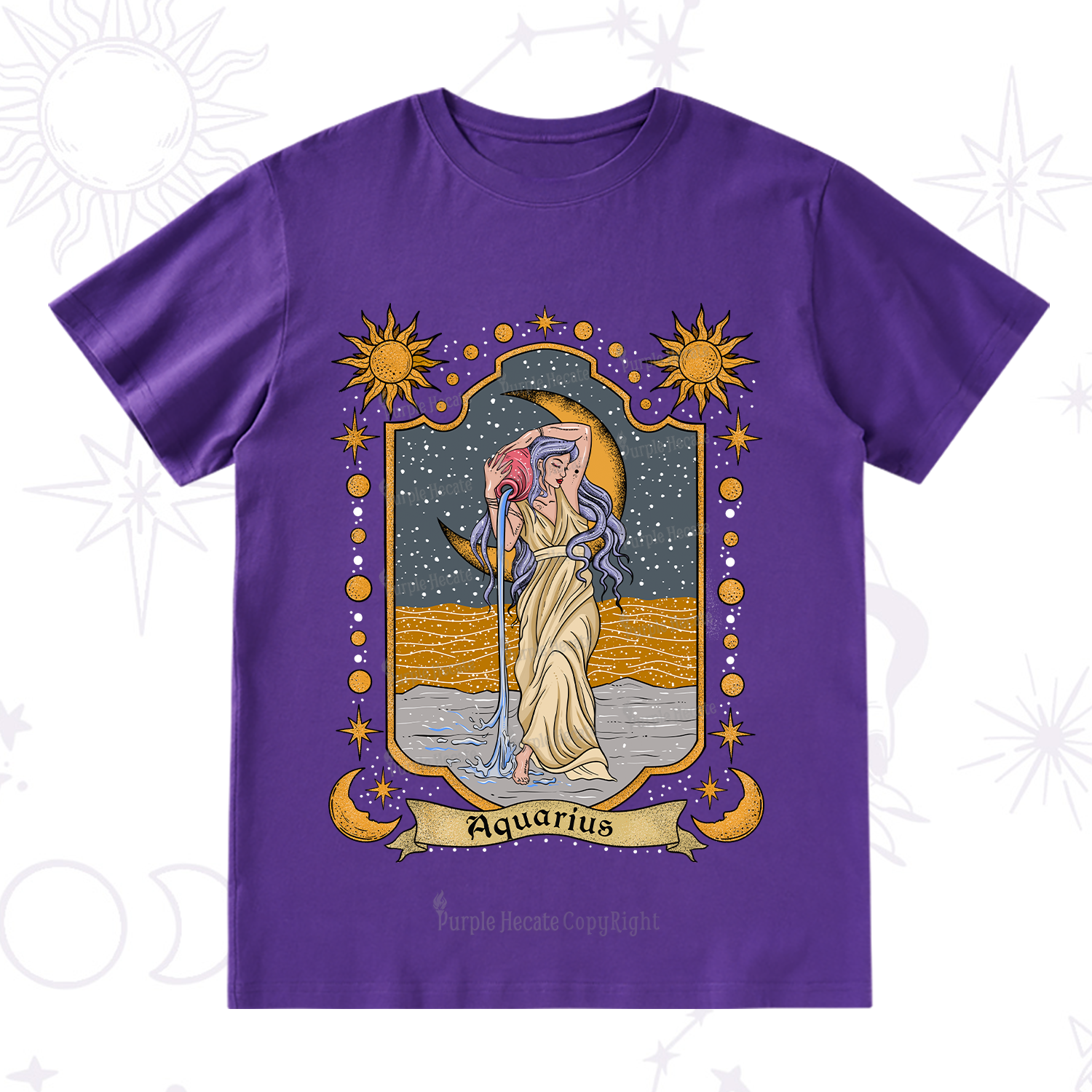 Purplehecate Aquarius Zodiac T-Shirt