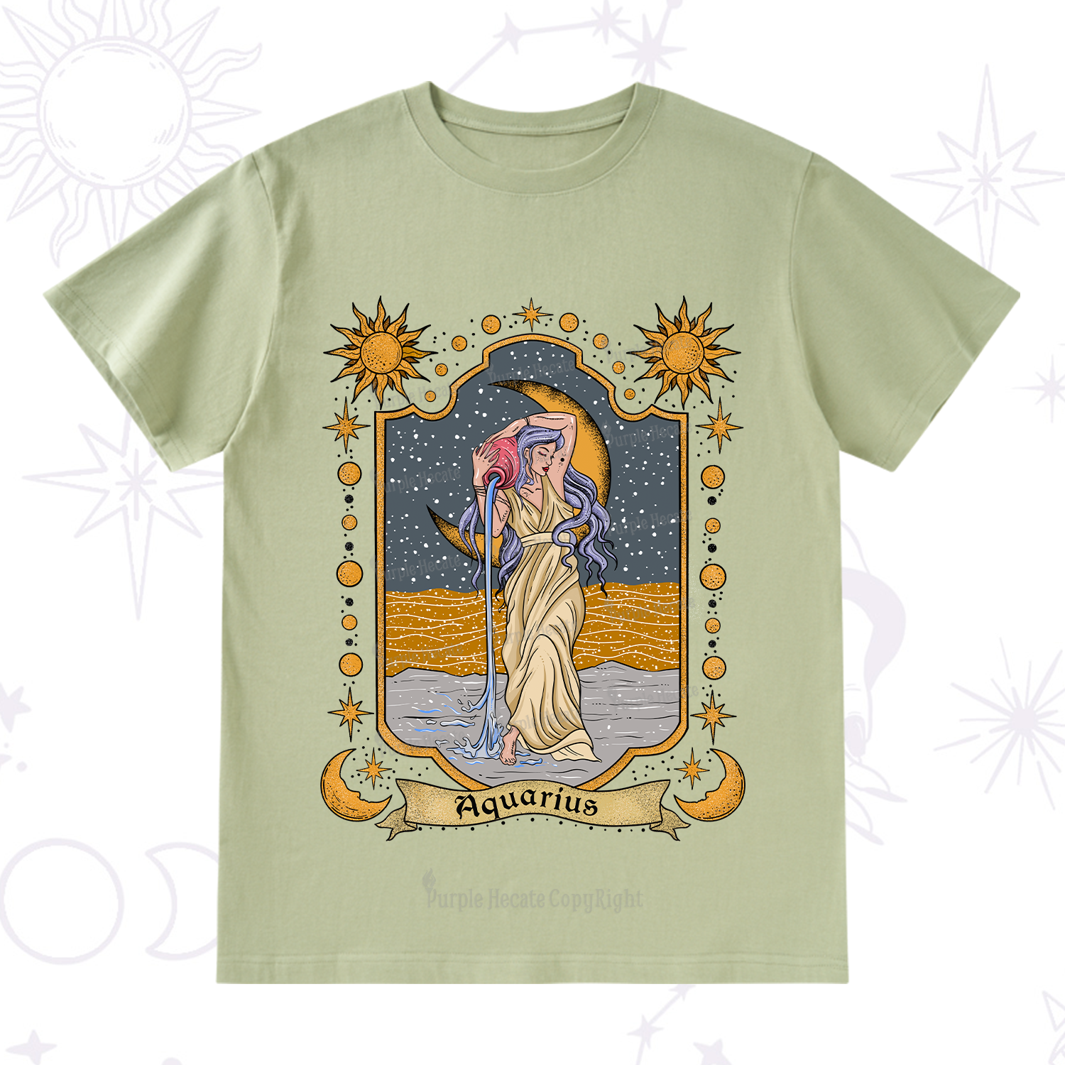 Purplehecate Aquarius Zodiac T-Shirt
