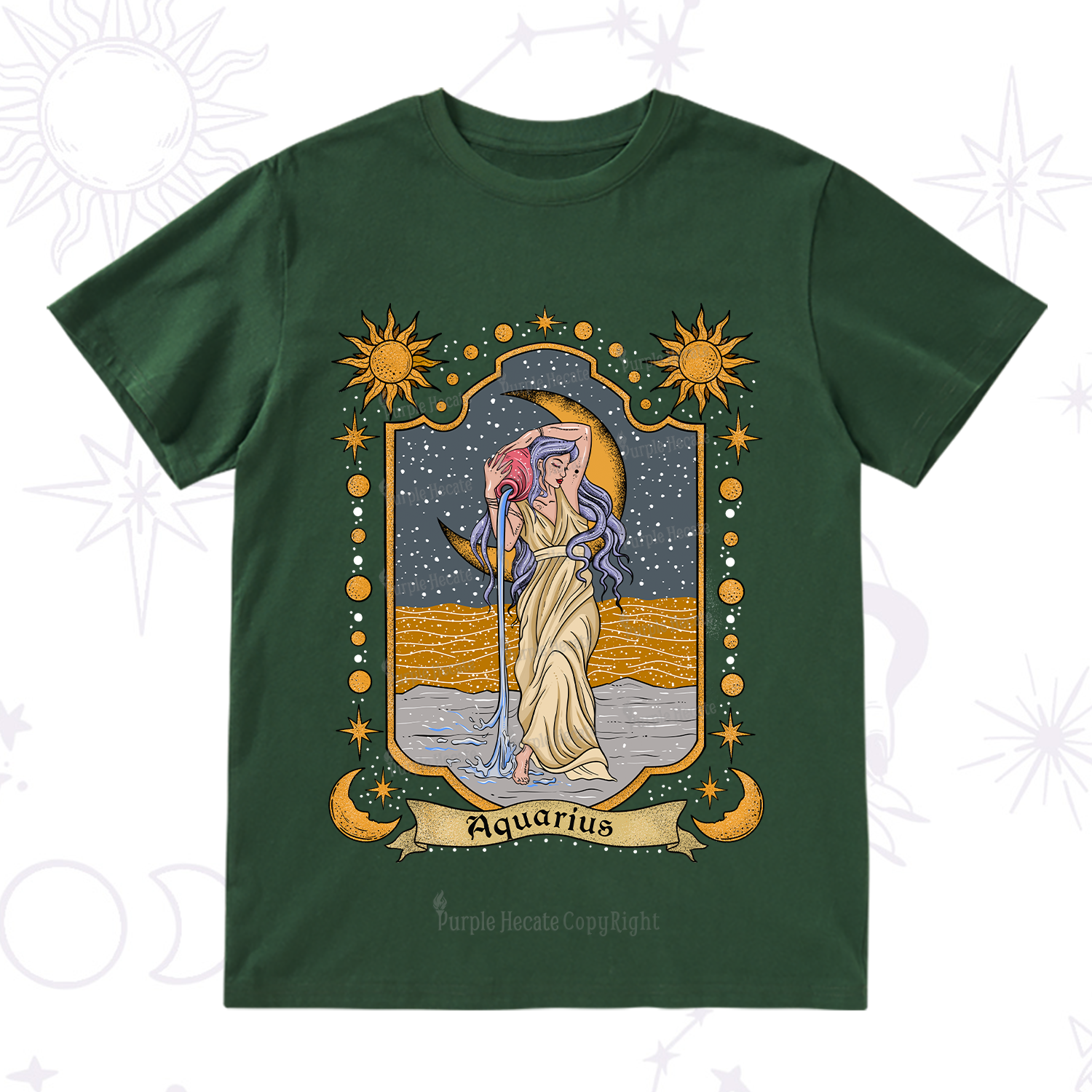 Purplehecate Aquarius Zodiac T-Shirt