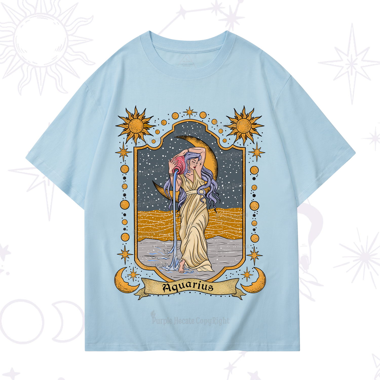 Purplehecate Aquarius Zodiac T-Shirt