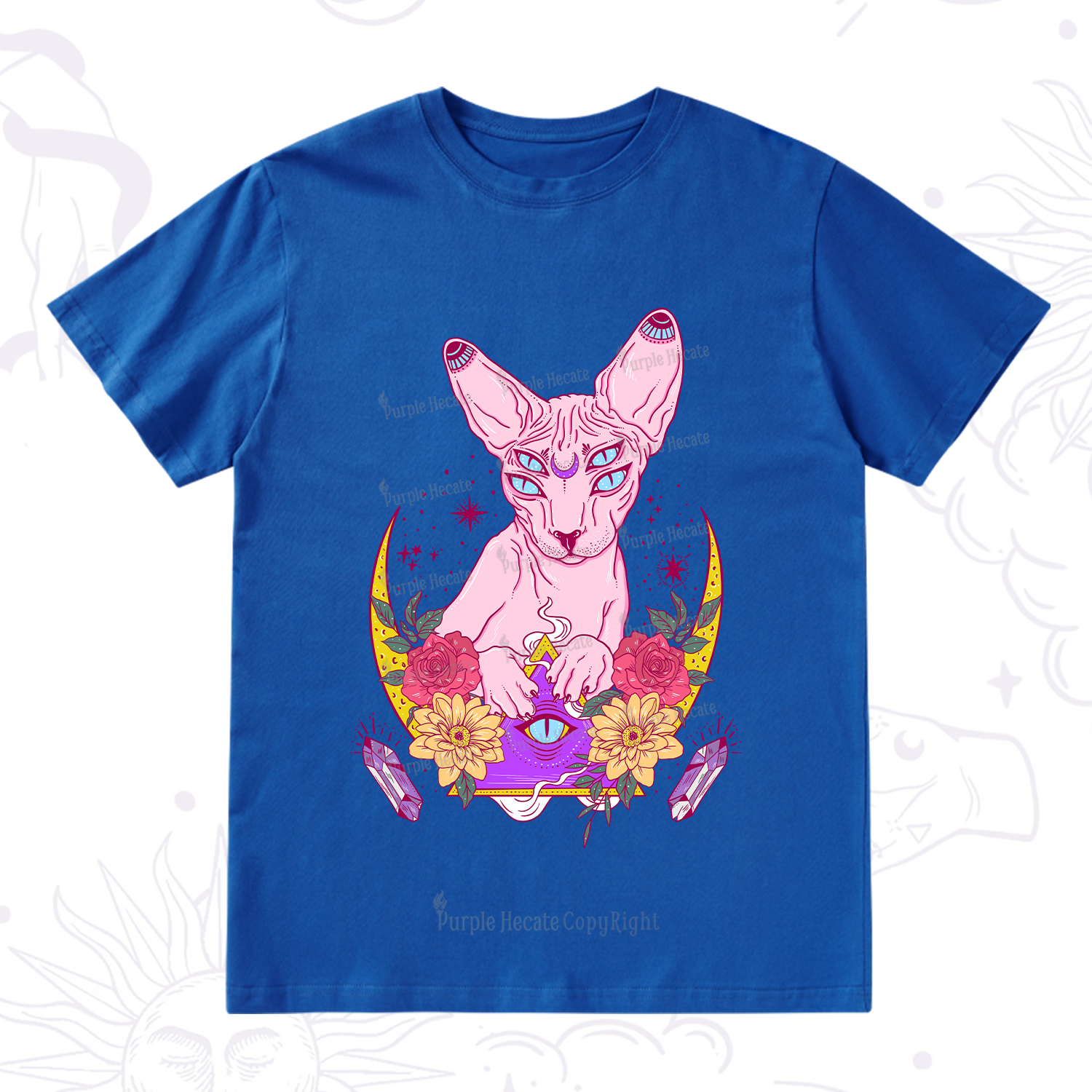 Purplehecate Moon Phase Cat T-Shirt