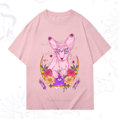 Purplehecate Moon Phase Cat T-Shirt