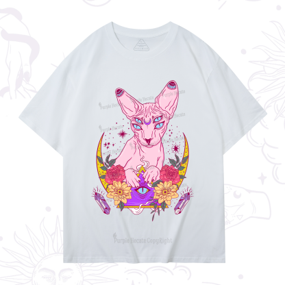 Purplehecate Moon Phase Cat T-Shirt