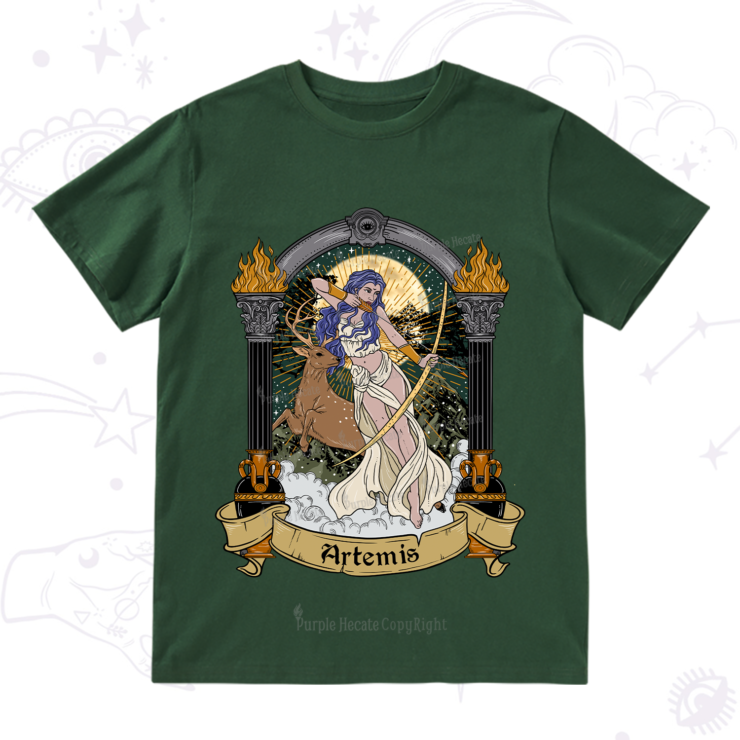 Purplehecate The Huntress Goddess Artemis T-Shirt