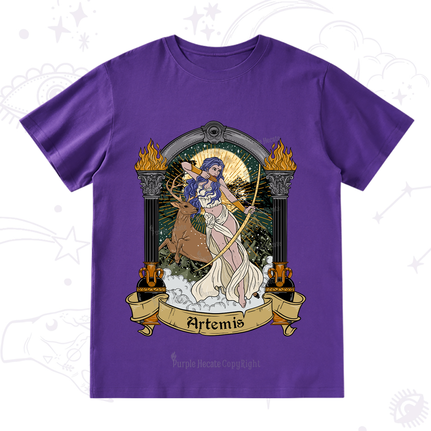 Purplehecate The Huntress Goddess Artemis T-Shirt