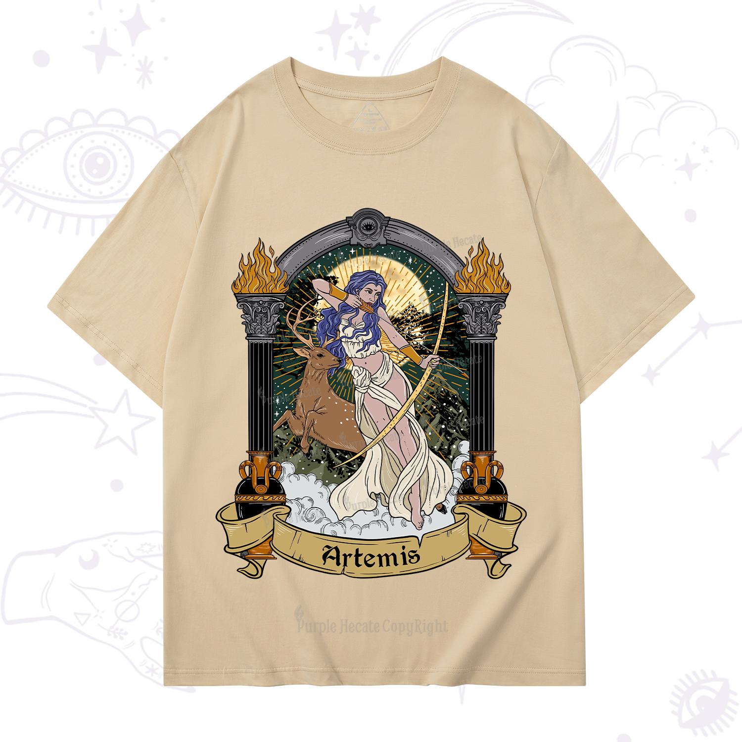 Purplehecate The Huntress Goddess Artemis T-Shirt