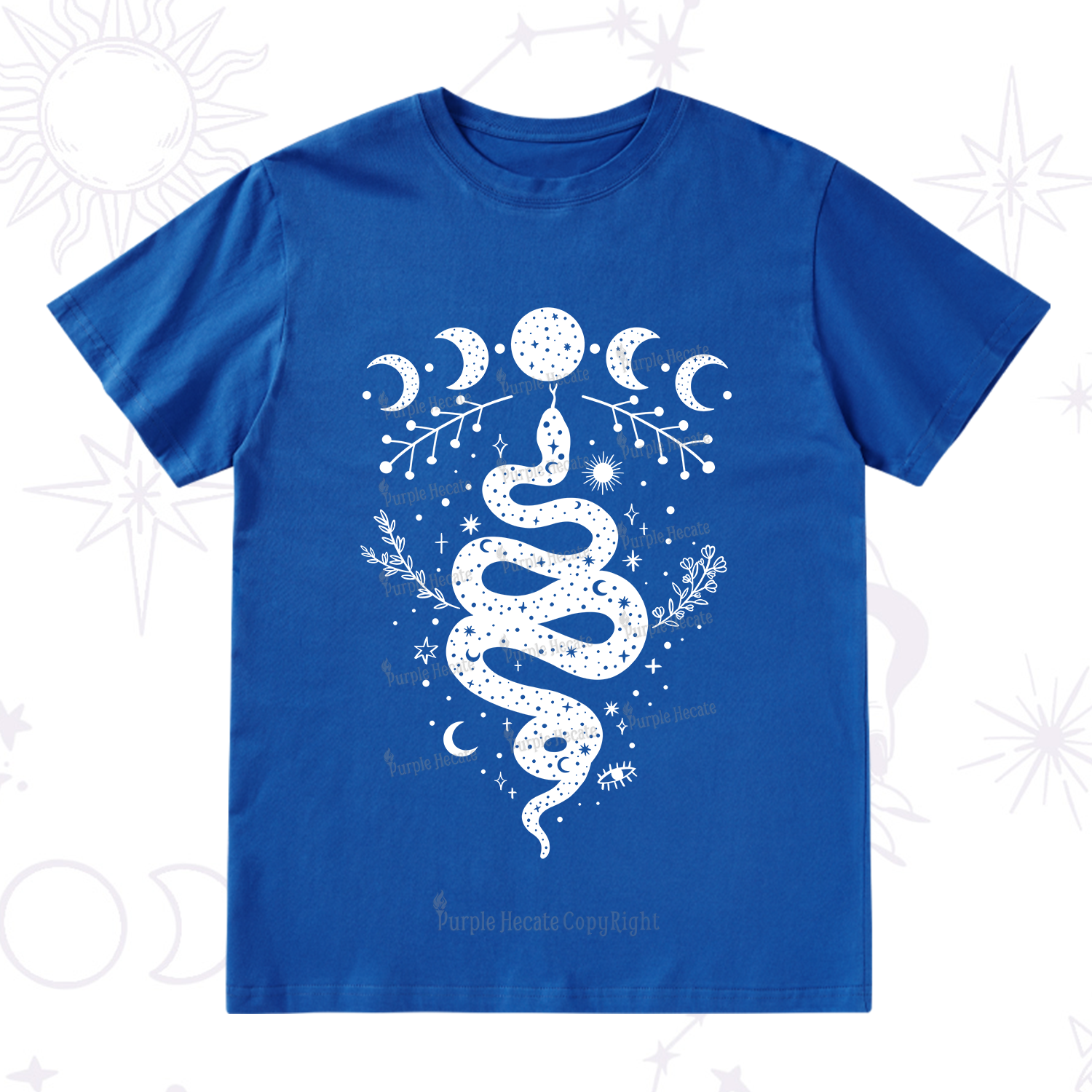 Purplehecate Snake And Moon Phase Comfort T-Shirt