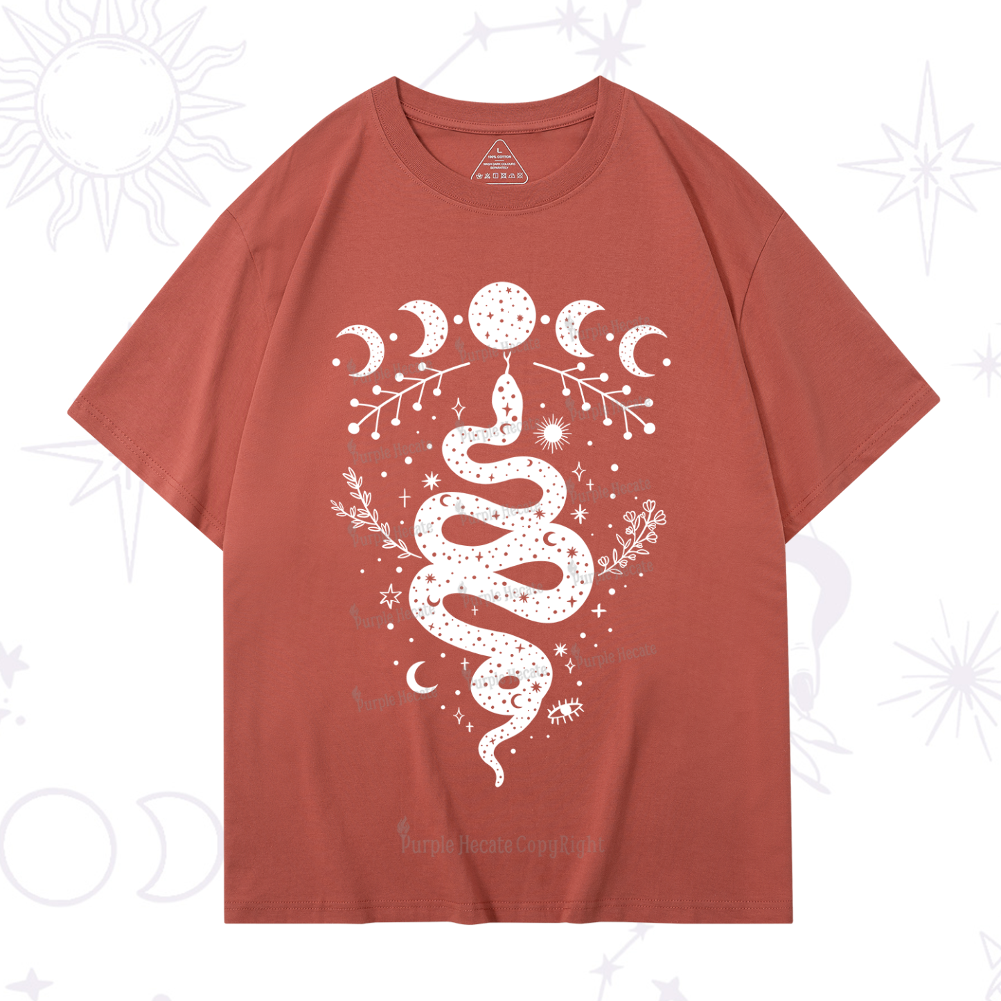 Purplehecate Snake And Moon Phase Comfort T-Shirt