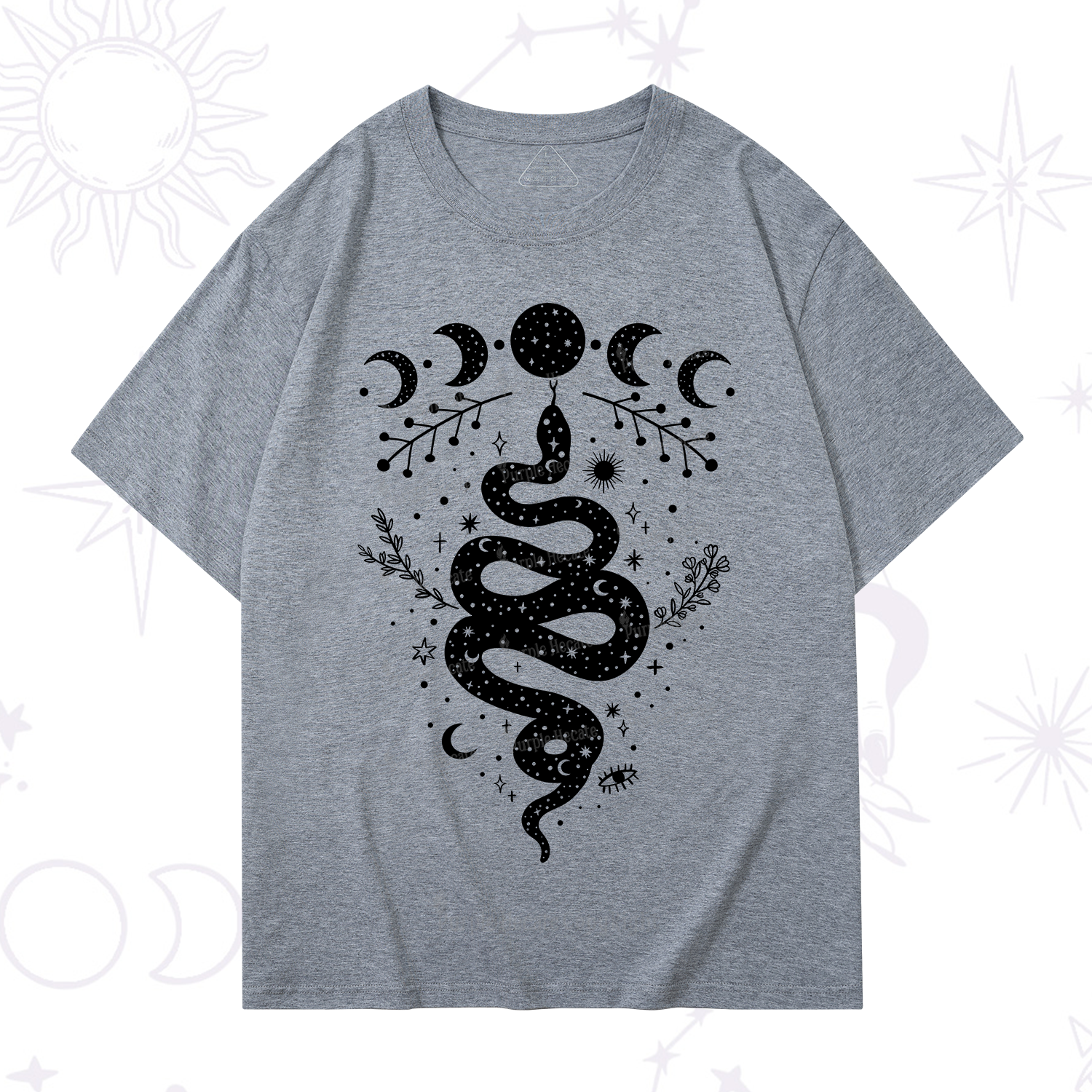 Purplehecate Snake And Moon Phase Comfort T-Shirt