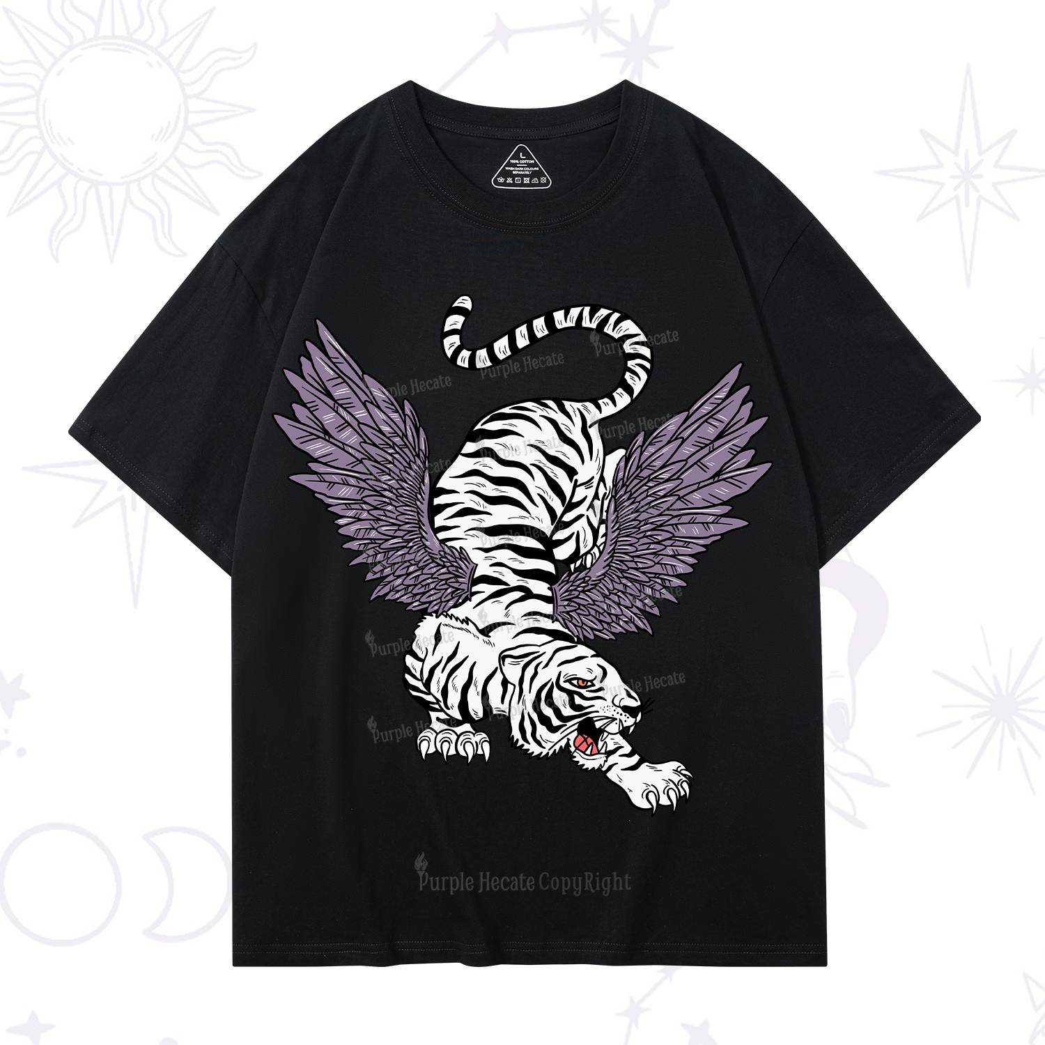 Purplehecate Tiger With Wings T-Shirt