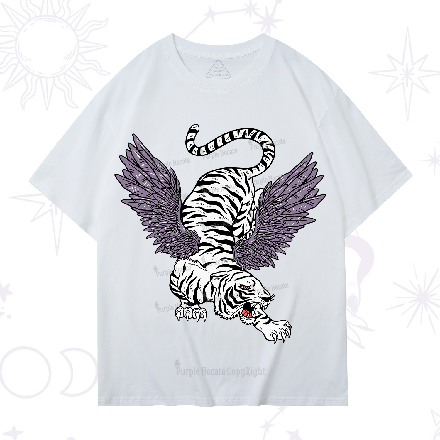 Purplehecate Tiger With Wings T-Shirt