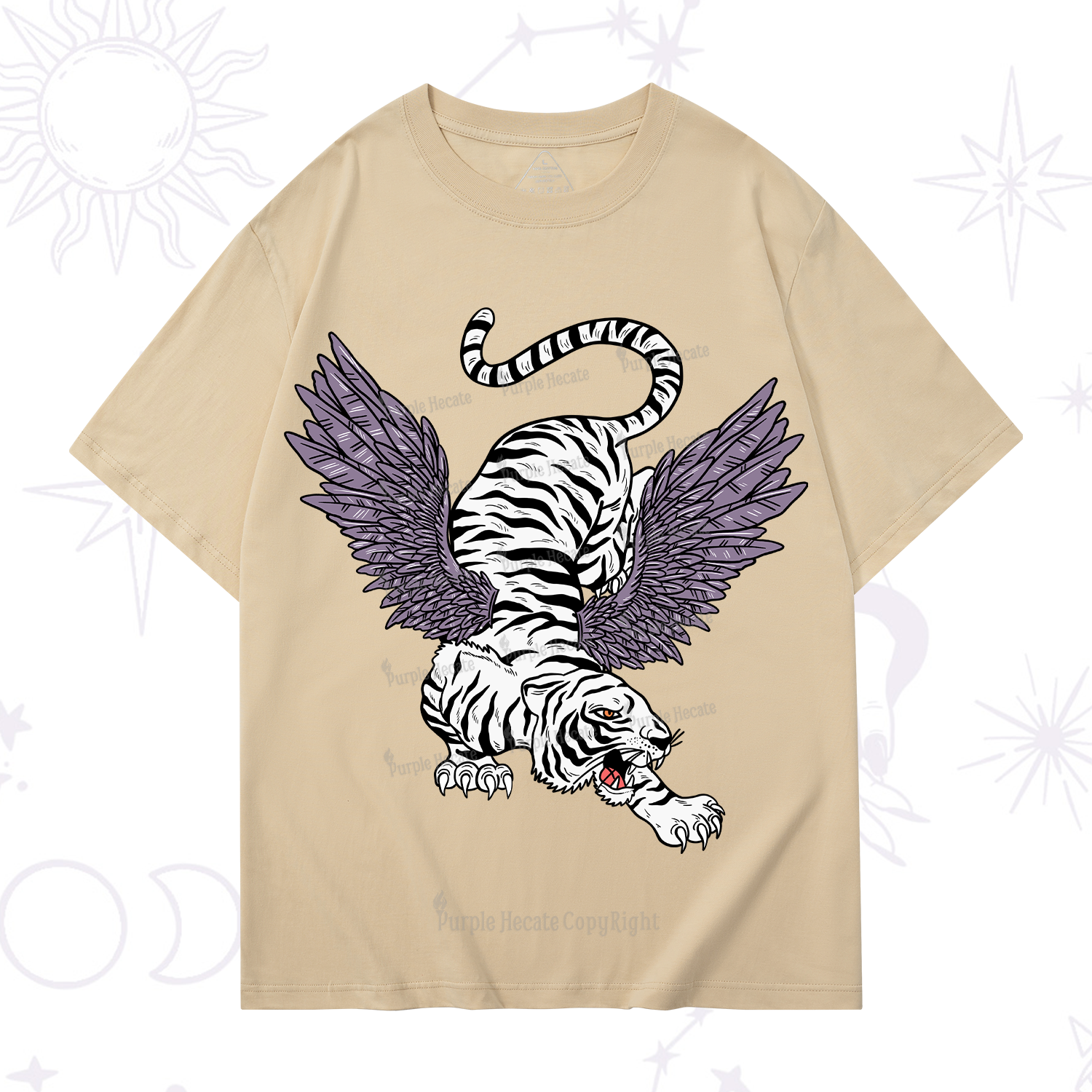Purplehecate Tiger With Wings T-Shirt