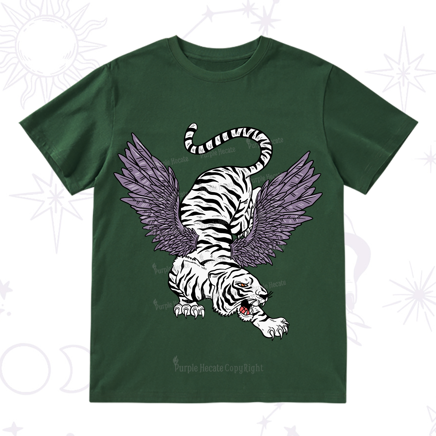 Purplehecate Tiger With Wings T-Shirt