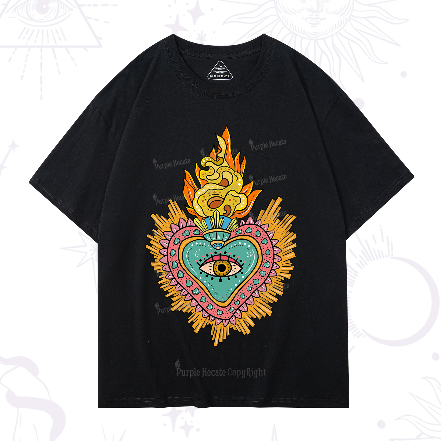 Purplehecate Rainbow Sacred Heart T-Shirt