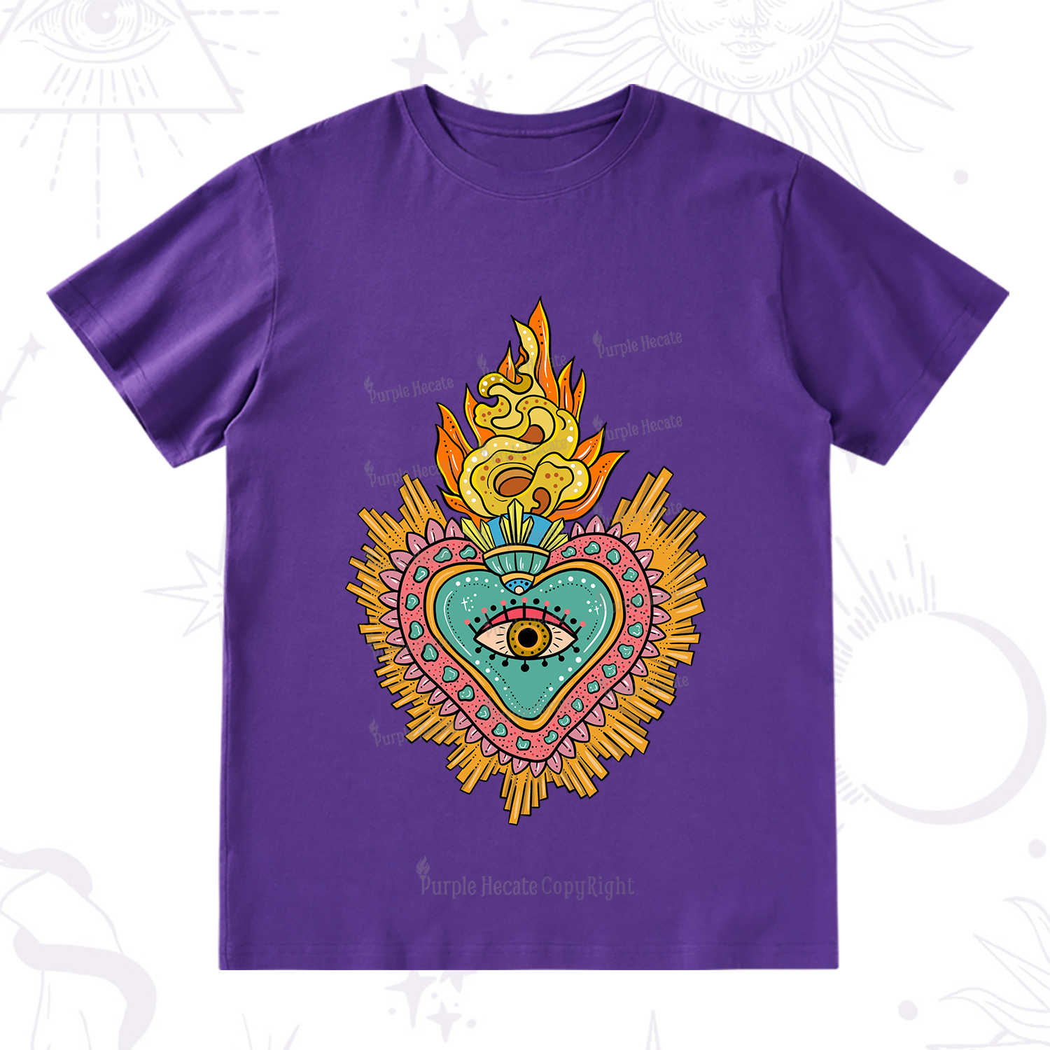 Purplehecate Rainbow Sacred Heart T-Shirt