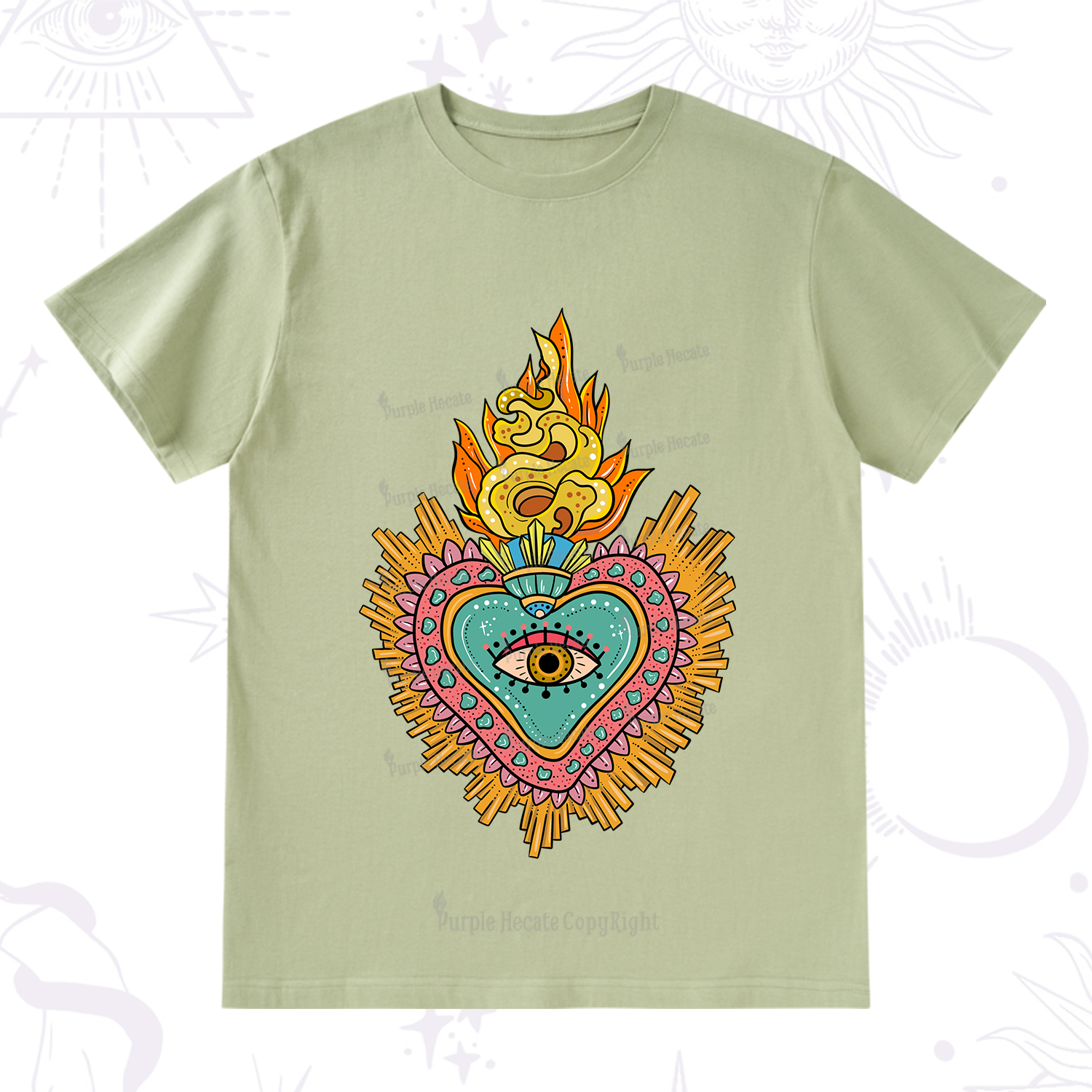 Purplehecate Rainbow Sacred Heart T-Shirt