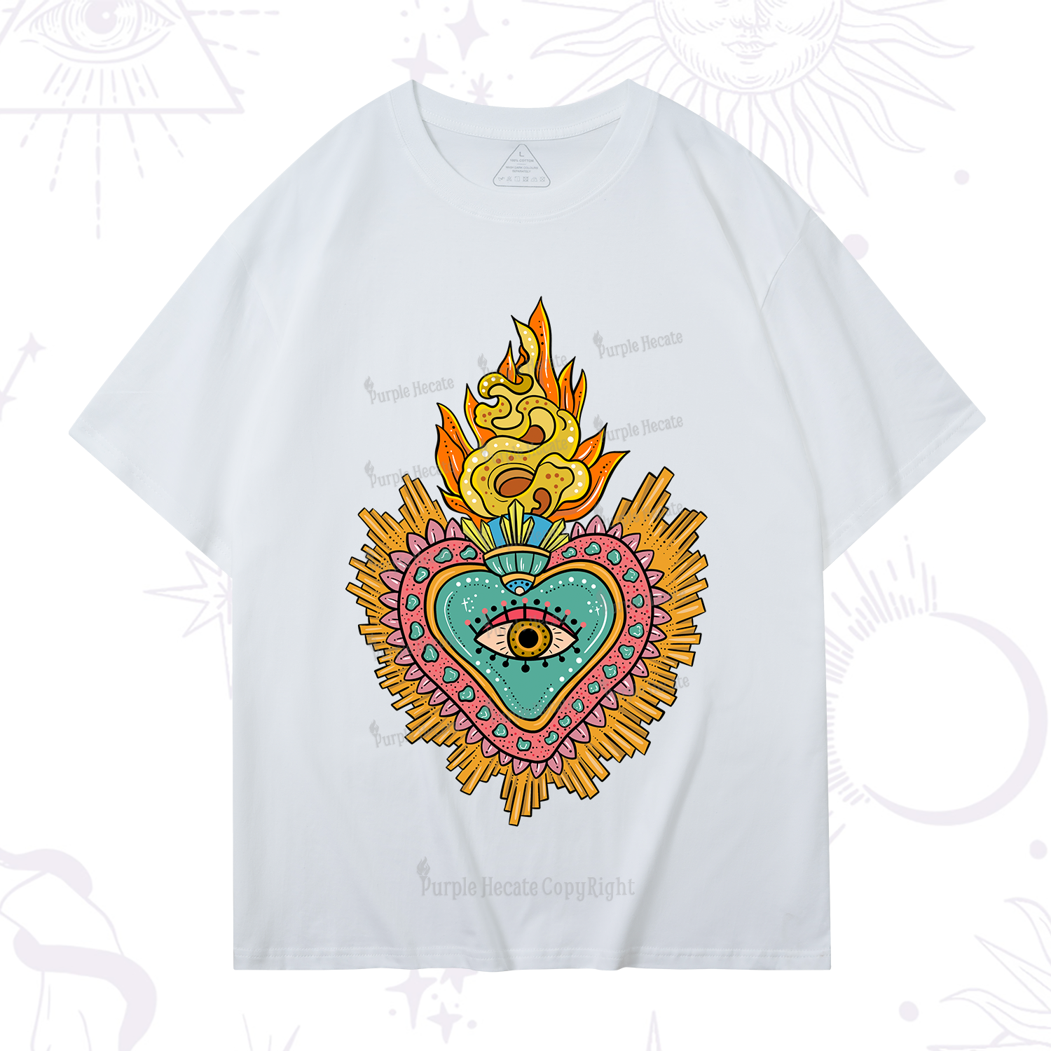 Purplehecate Rainbow Sacred Heart T-Shirt