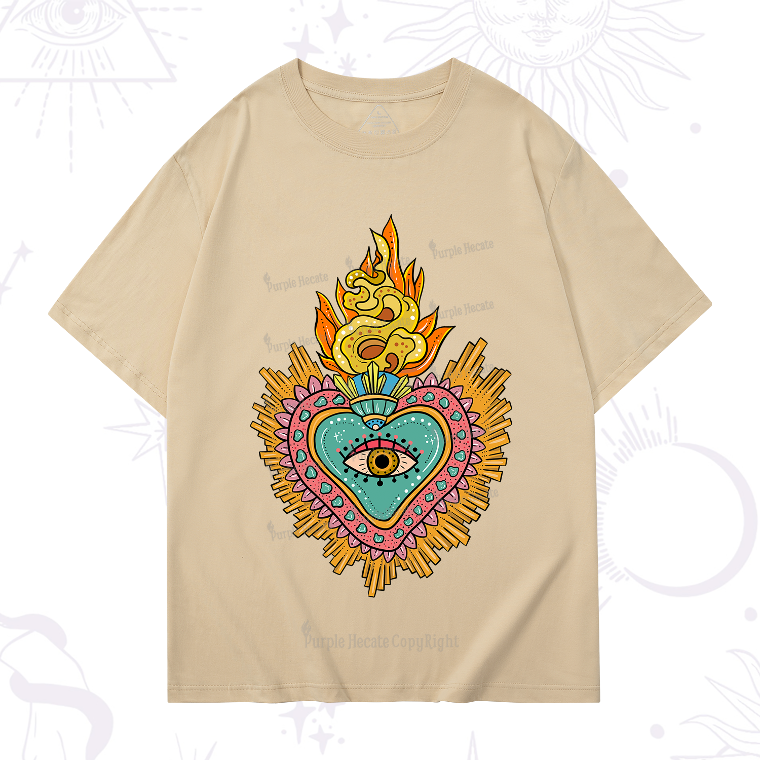 Purplehecate Rainbow Sacred Heart T-Shirt
