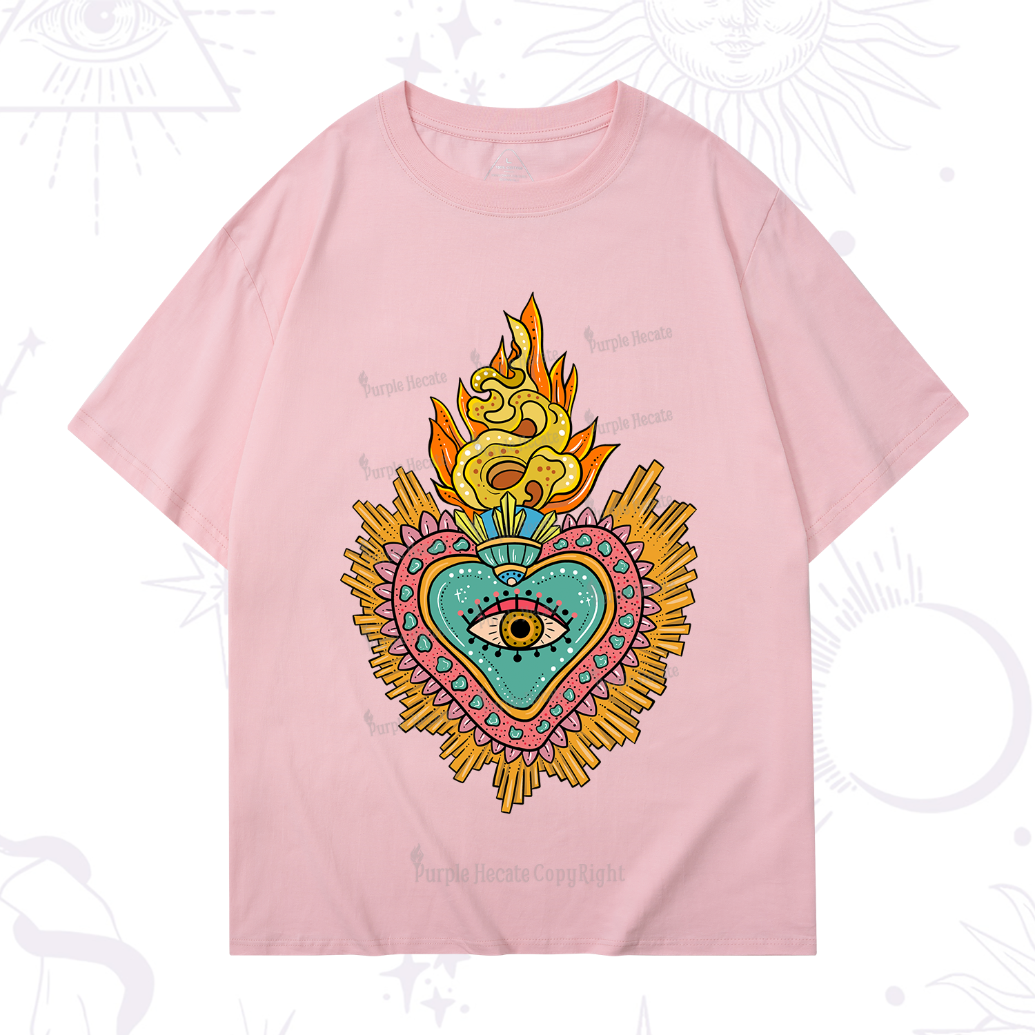 Purplehecate Rainbow Sacred Heart T-Shirt