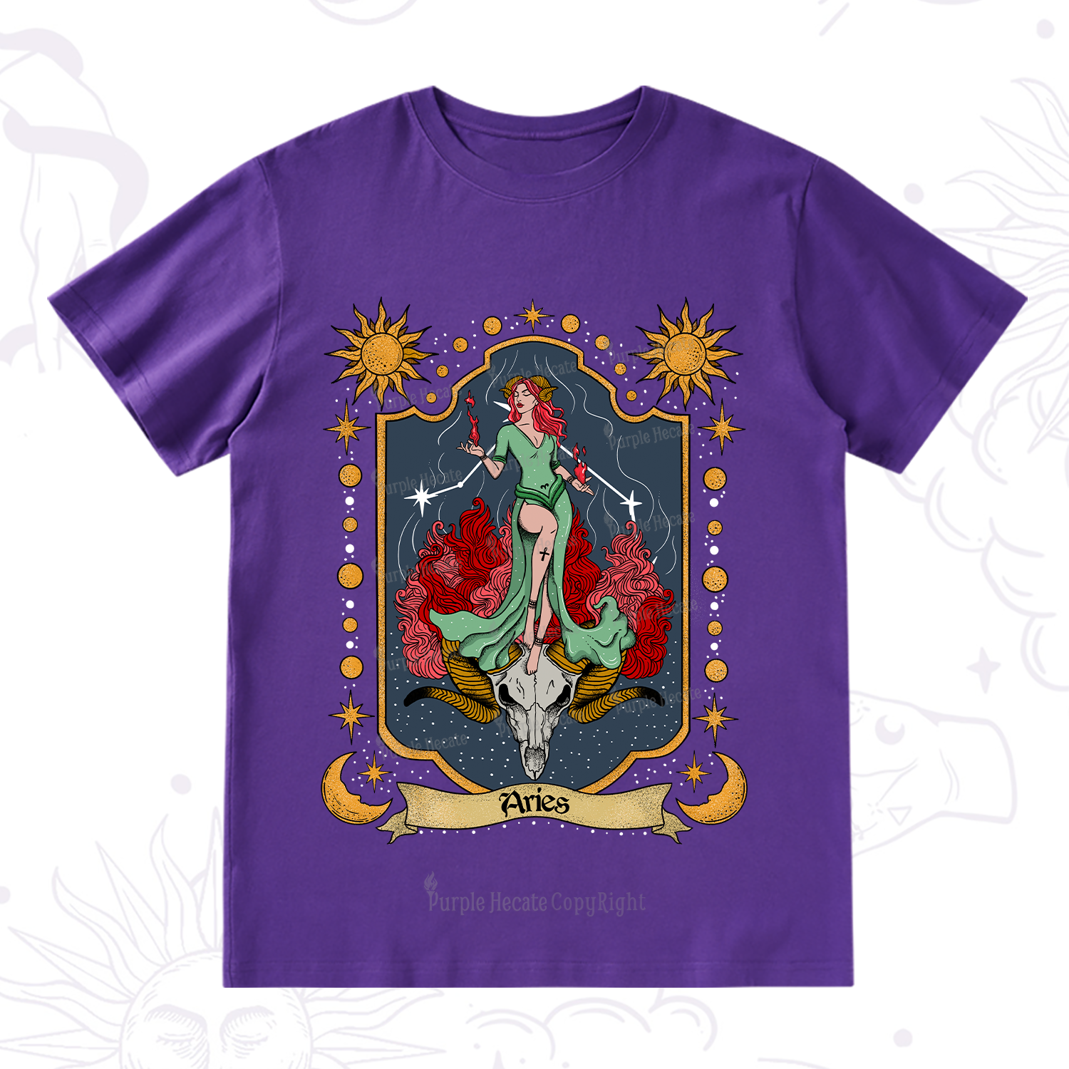 Purplehecate Aries Zodiac T-Shirt