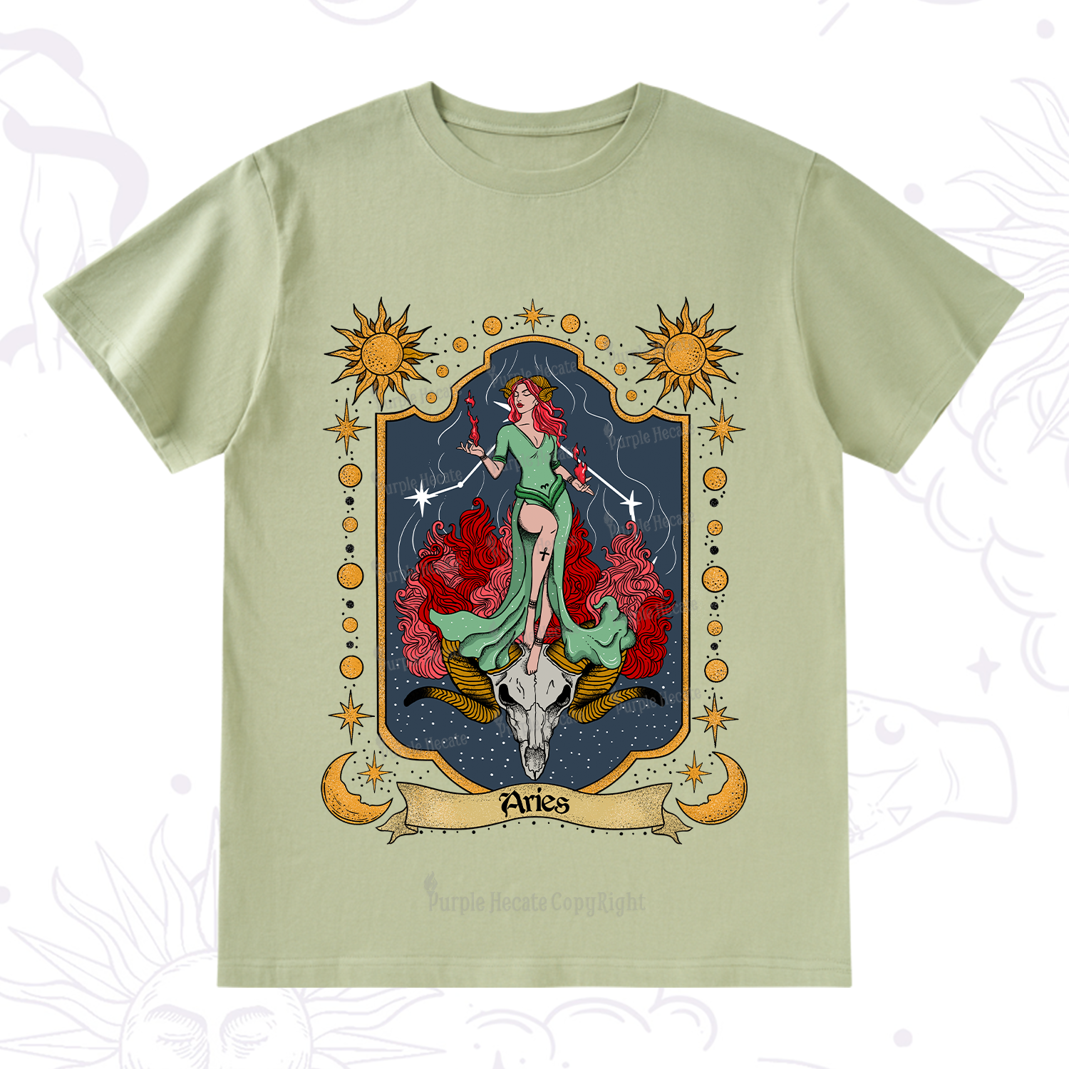 Purplehecate Aries Zodiac T-Shirt