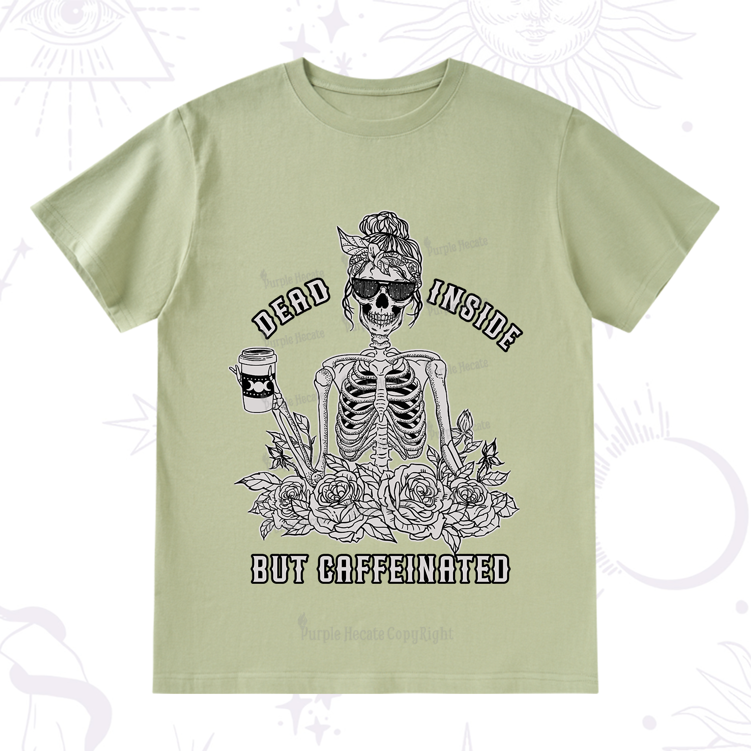 Purplehecate Dead Inside But Caffeinated T-Shirt