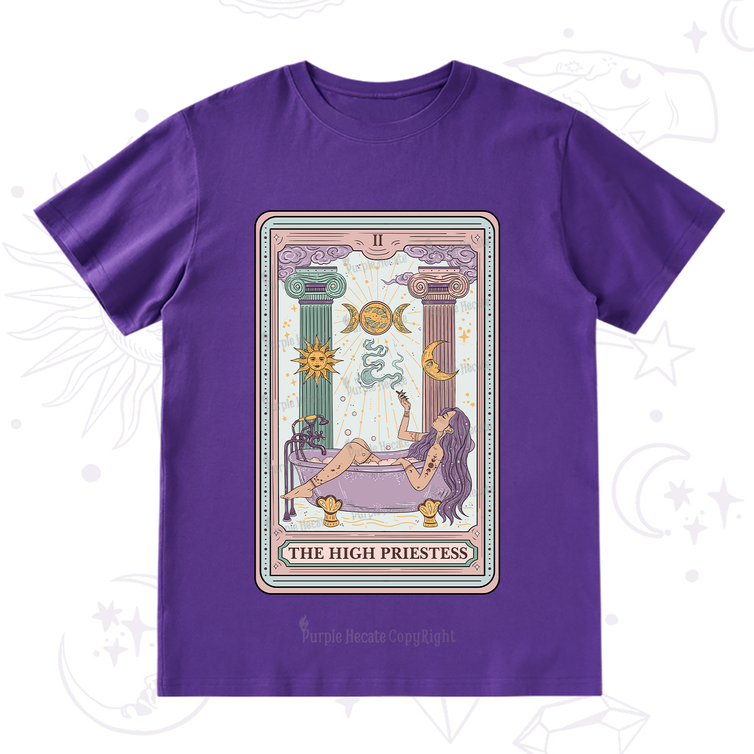 Purplehecate The High Priestess Tarot T-Shirt
