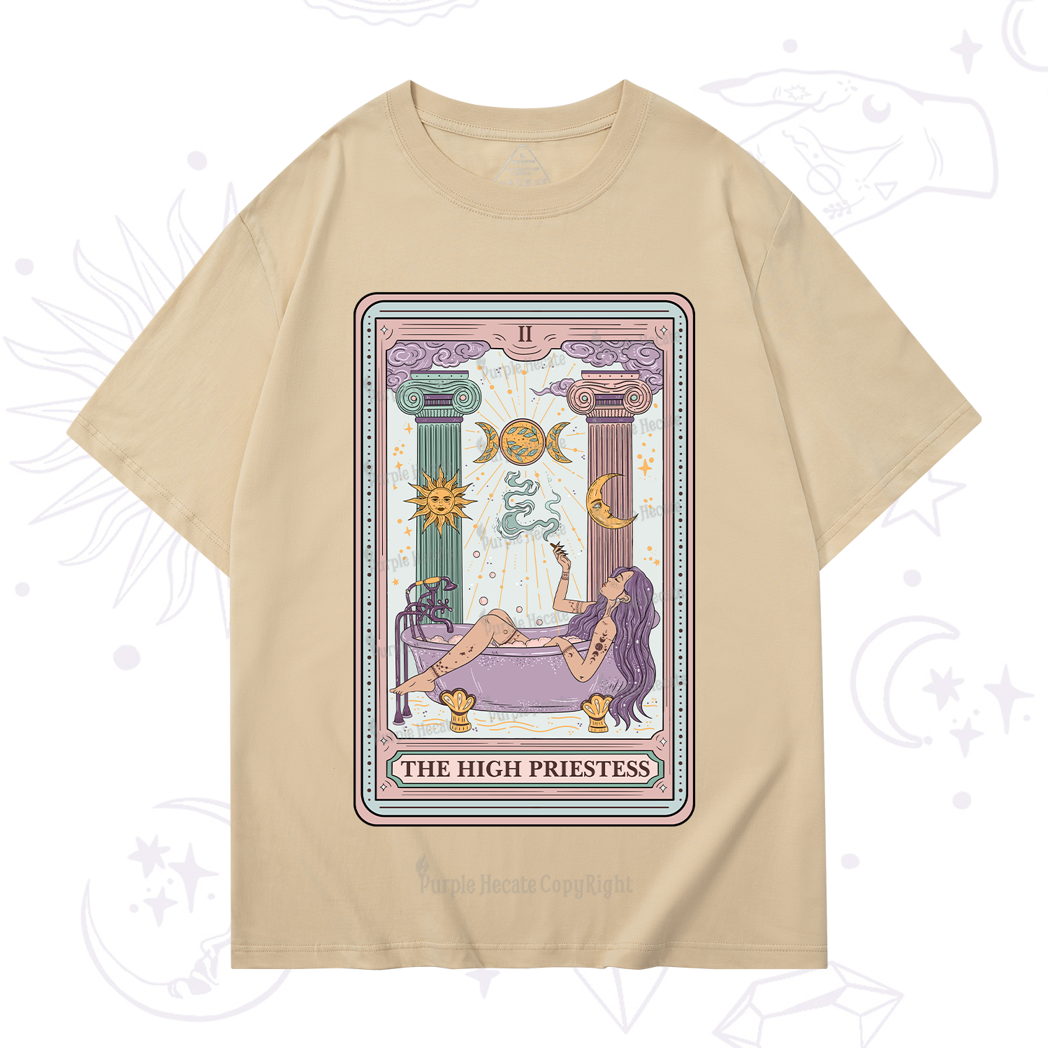 Purplehecate The High Priestess Tarot T-Shirt