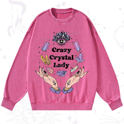Purplehecate Crazy Crystal Lady Washed Sweatshirt