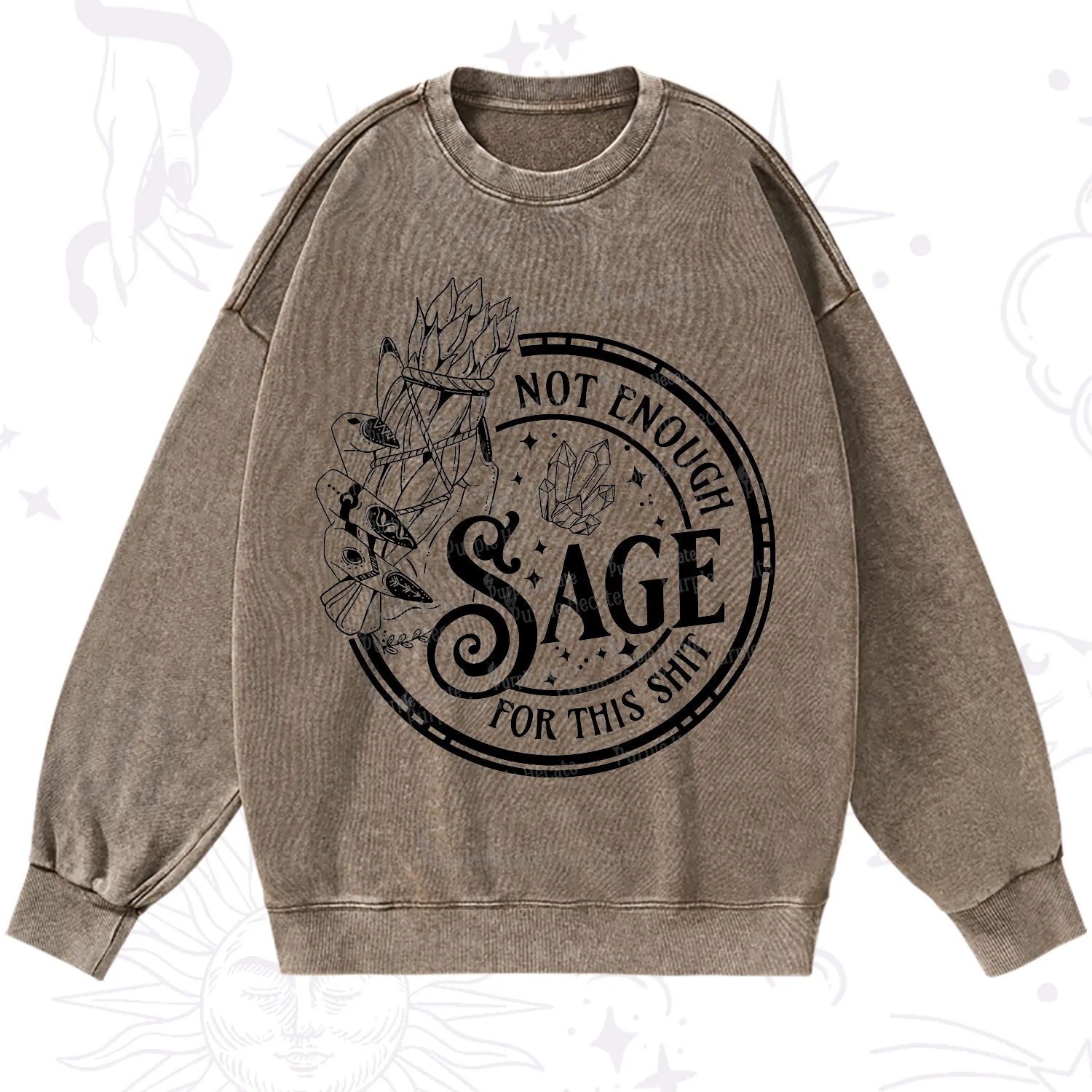 Purplehecate Not Enough Smudge for This Shit Washed Sweatshirt