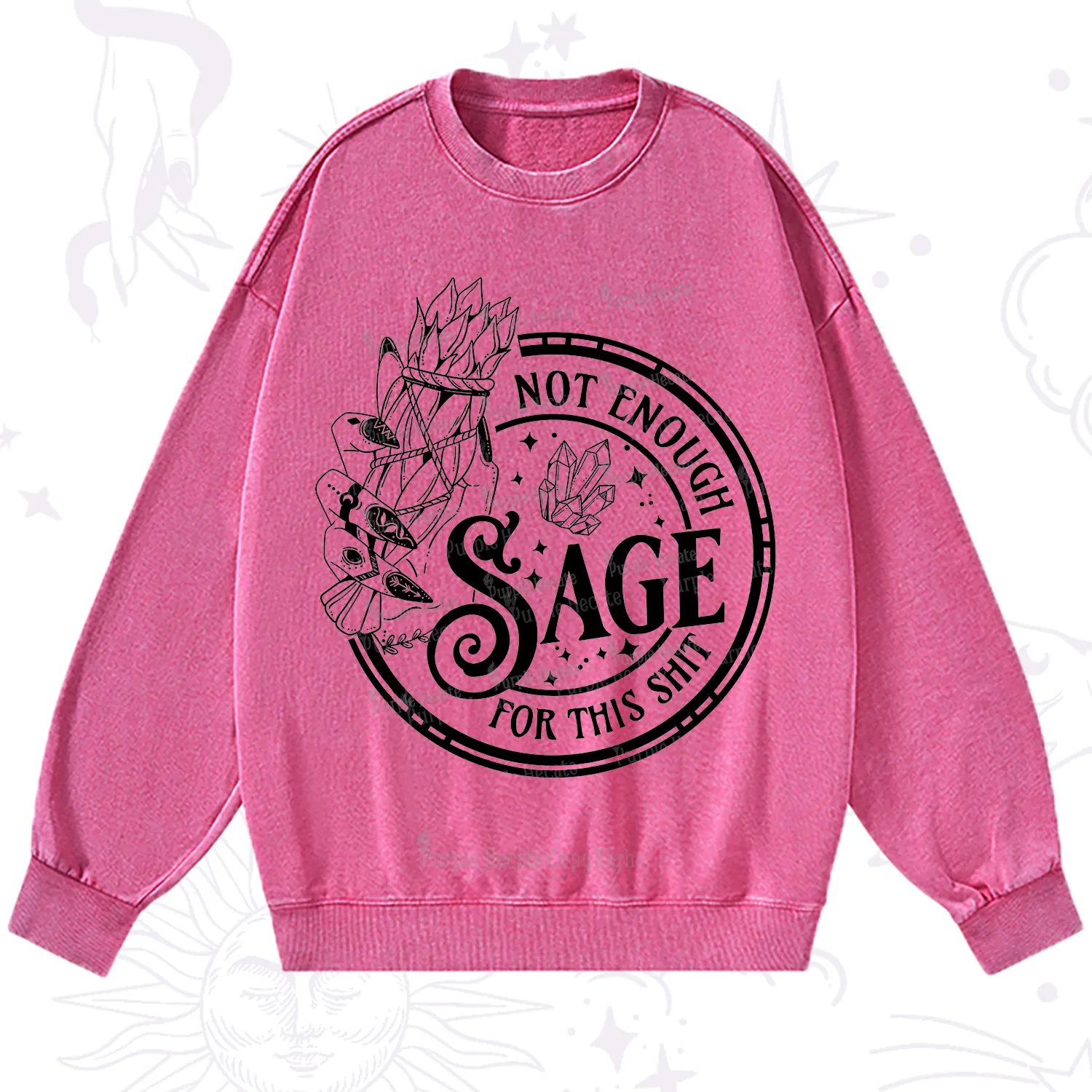 Purplehecate Not Enough Smudge for This Shit Washed Sweatshirt
