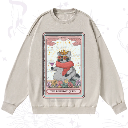Purplehecate The Birthday Queen Tarot Washed Sweatshirt
