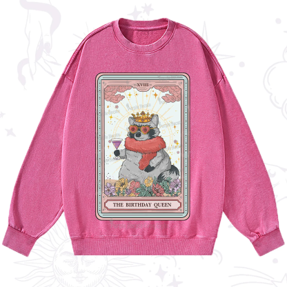 Purplehecate The Birthday Queen Tarot Washed Sweatshirt
