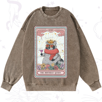 Purplehecate The Birthday Queen Tarot Washed Sweatshirt