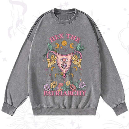 Purplehecate Hex the Patriarchy Feminist Power Washed Sweatshirt