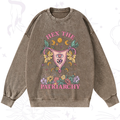 Purplehecate Hex the Patriarchy Feminist Power Washed Sweatshirt