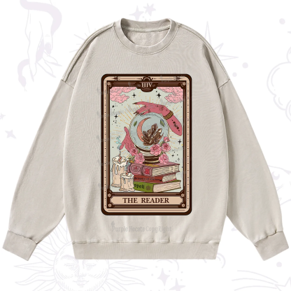 Purplehecate The Reader Tarot Witch Vibes Washed Sweatshirt