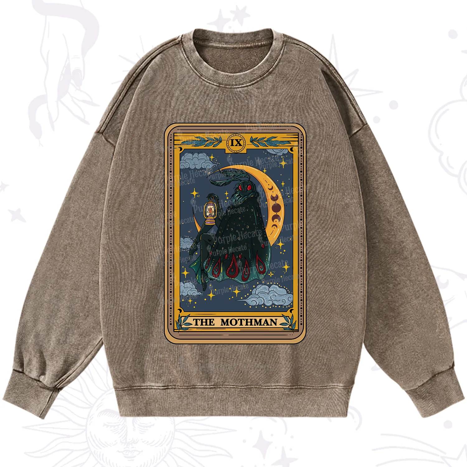 Purplehecate The Mothmen Tarot Washed Sweatshirt