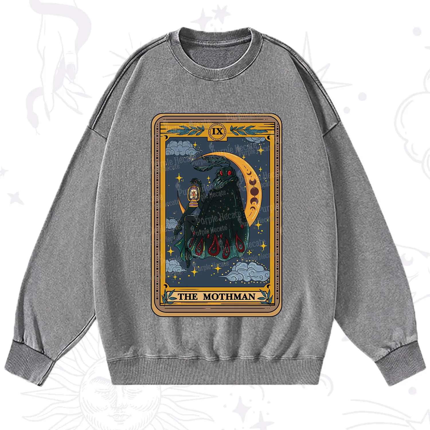 Purplehecate The Mothmen Tarot Washed Sweatshirt
